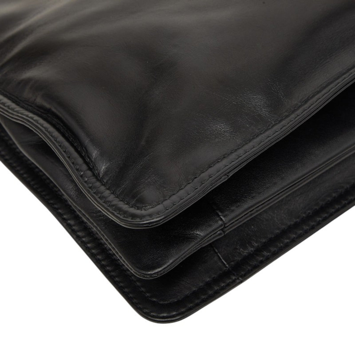 Bottega Veneta Black Leather Clutch Bag (Pre-Owned)