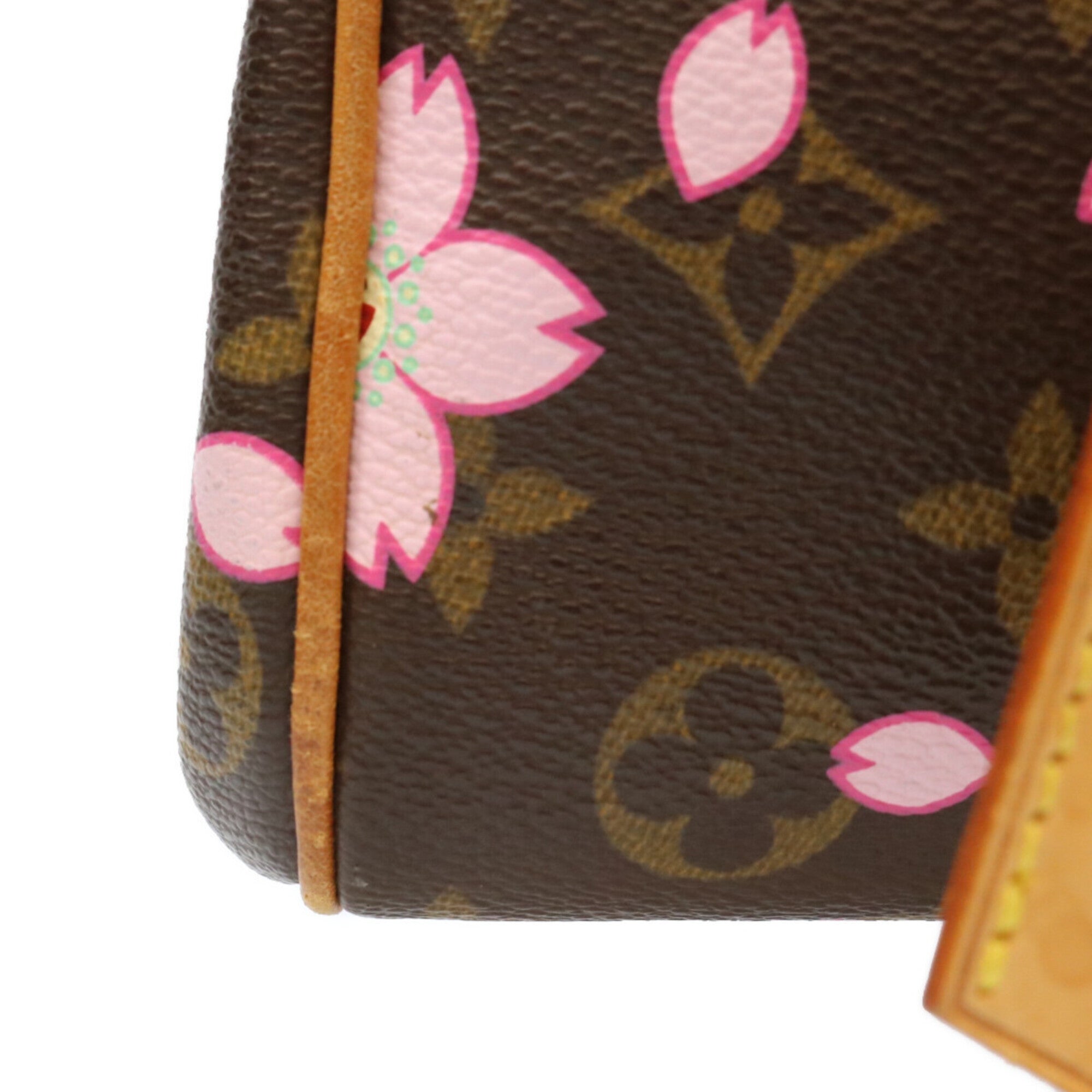Louis Vuitton Brown Pink Monogram Cherry Blossom Handbag (Pre-Owned)