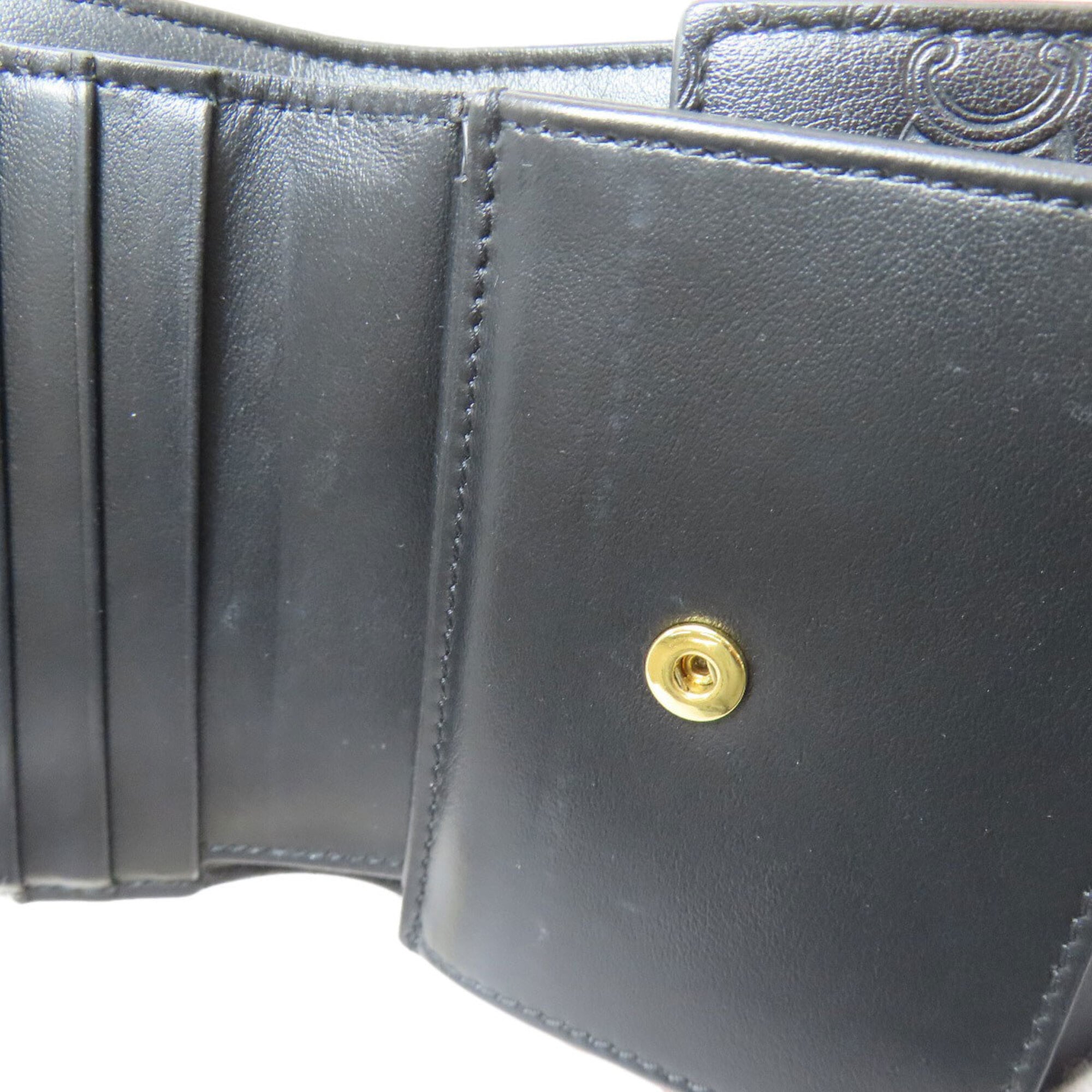 Celine Black Leather Wallet (Tri-Fold) (Pre-Owned)