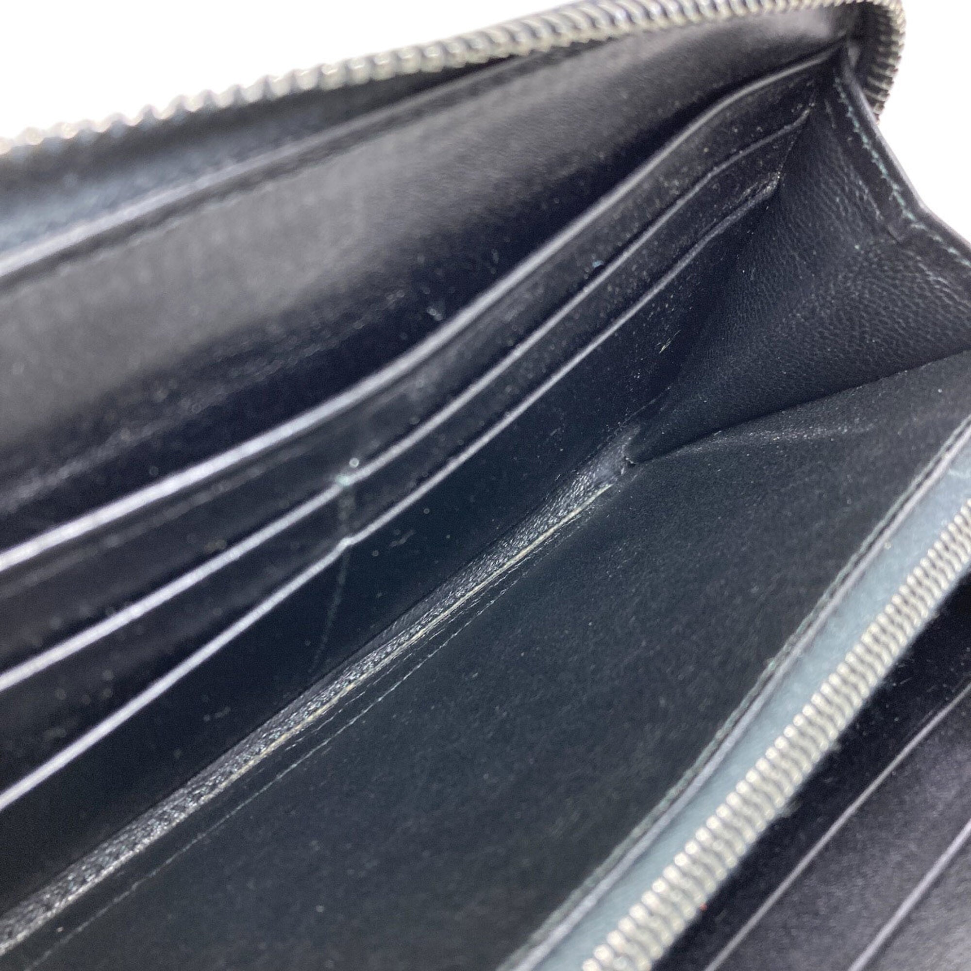 Bottega Veneta Intrecciato Black Leather Long Wallet (Bi-Fold) (Pre-Owned)