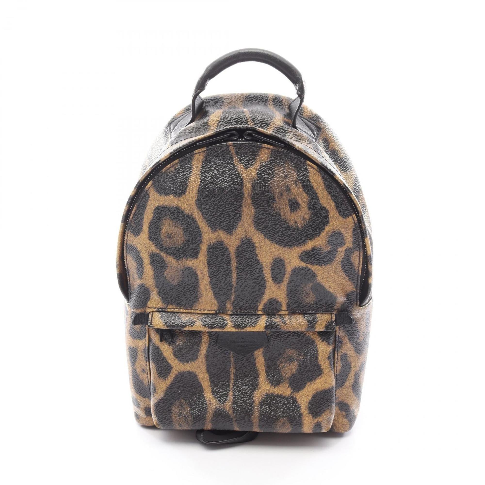 Louis Vuitton Black Brown Coated Canvas Leather Backpack (Pre-Owned)