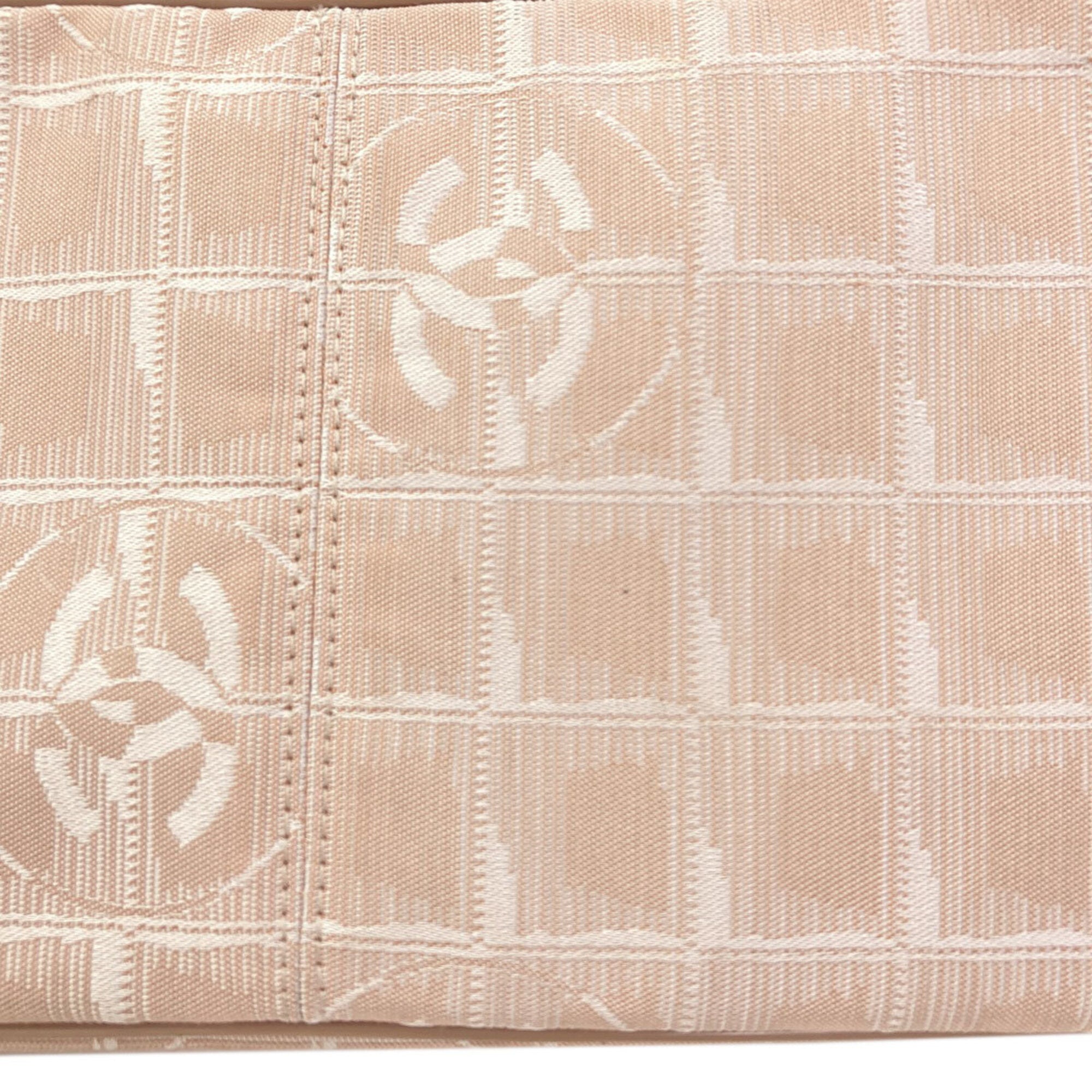Chanel New Travel Line Beige Jacquard Tote Bag (Pre-Owned)
