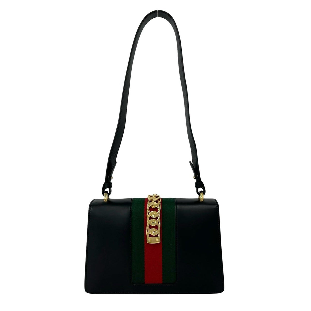 Gucci Green Navy Red Color Leather Crossbody Bag Shoulder Bag (Pre-Owned)