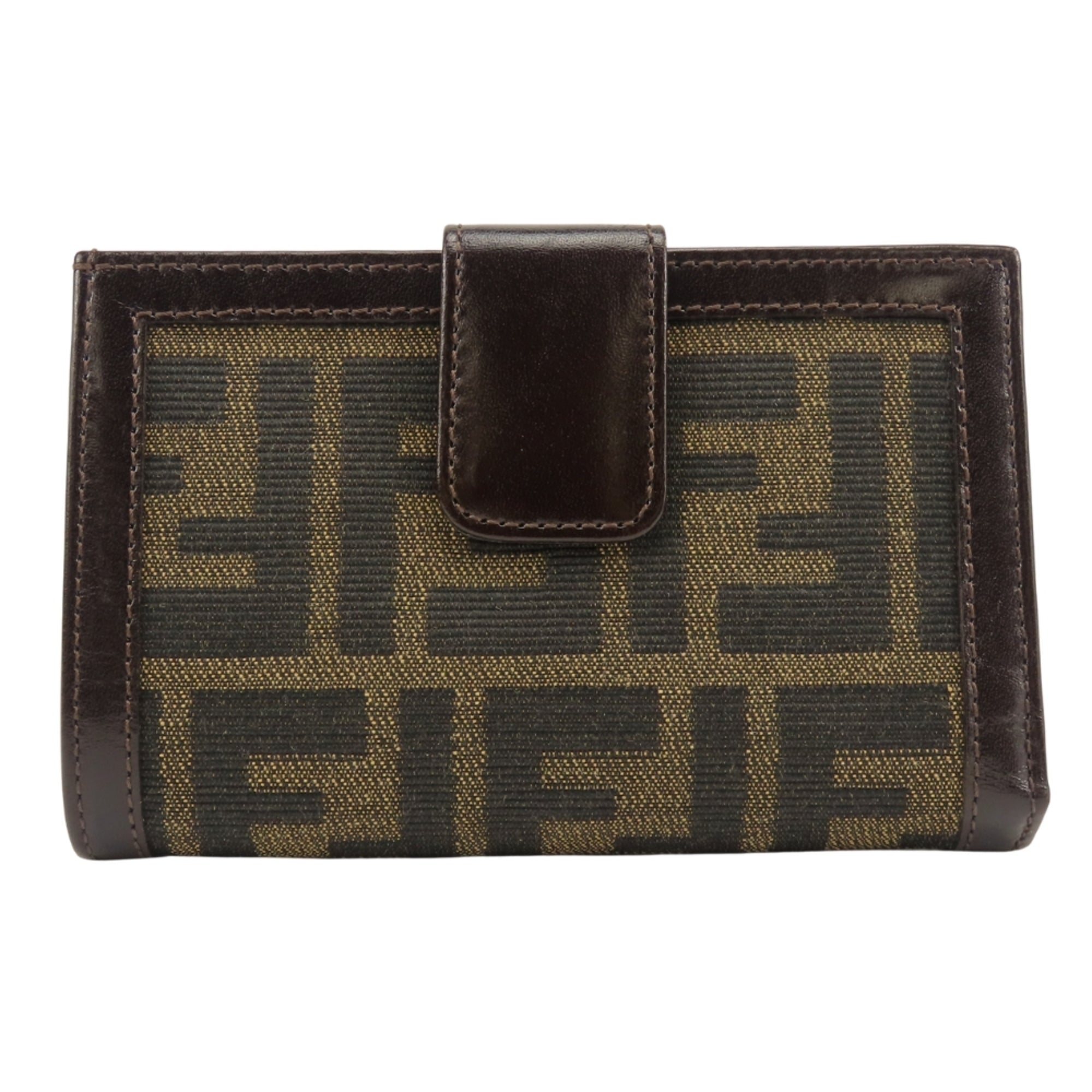 Fendi Zucca Brown Canvas Leather Wallet (Bi-Fold) (Pre-Owned)