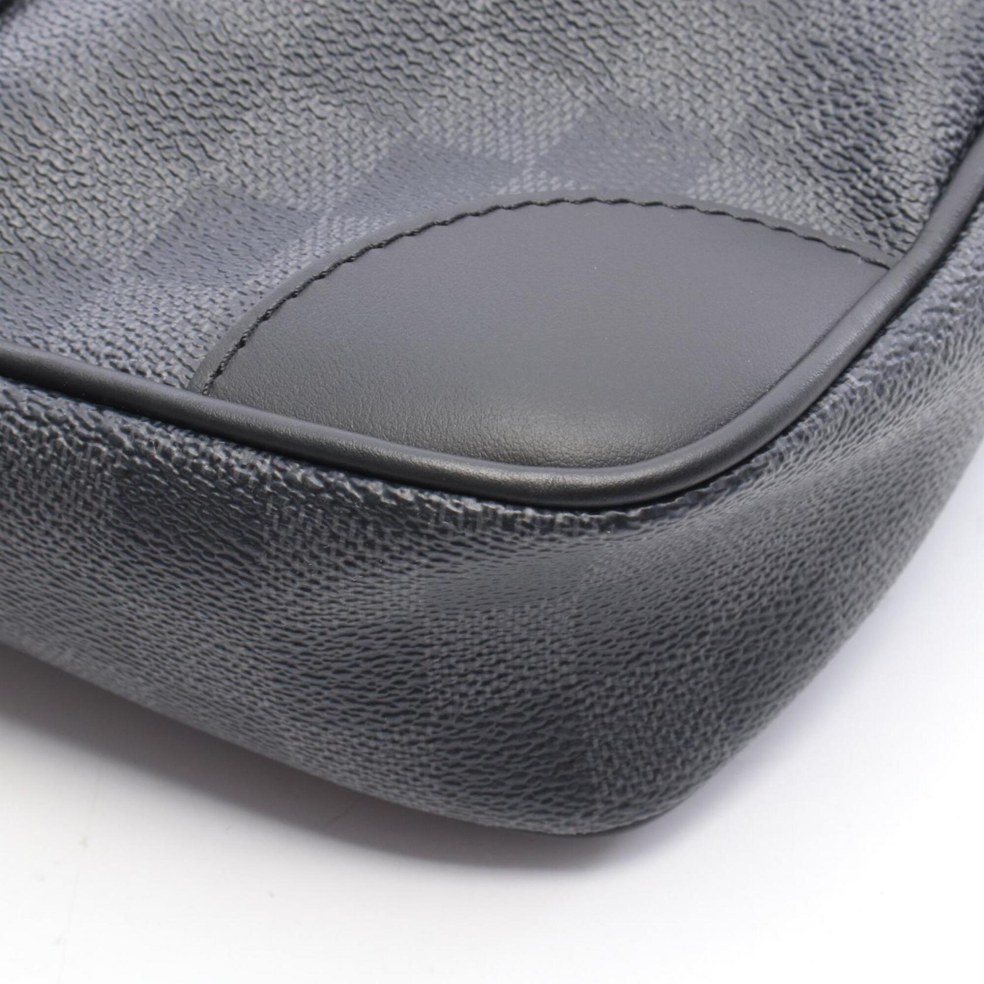 Louis Vuitton Black Damier Graphite Leather Briefcase Handbag (Pre-Owned)