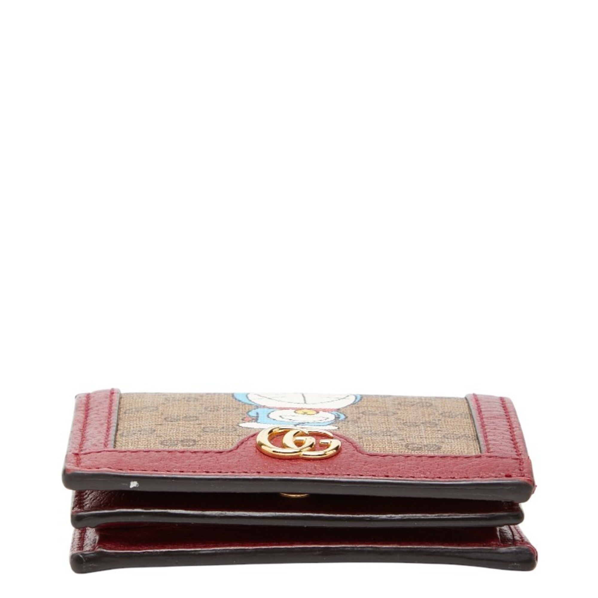 Gucci Gg Supreme Beige Wine Pvc Leather Wallet (Bi-Fold) (Pre-Owned)