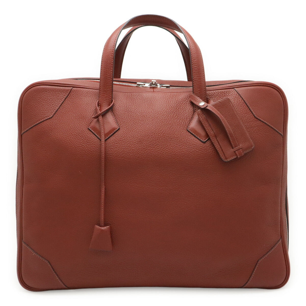 Hermes Rouge H Taurillon Clemence Leather Boston Bag (Pre-Owned)