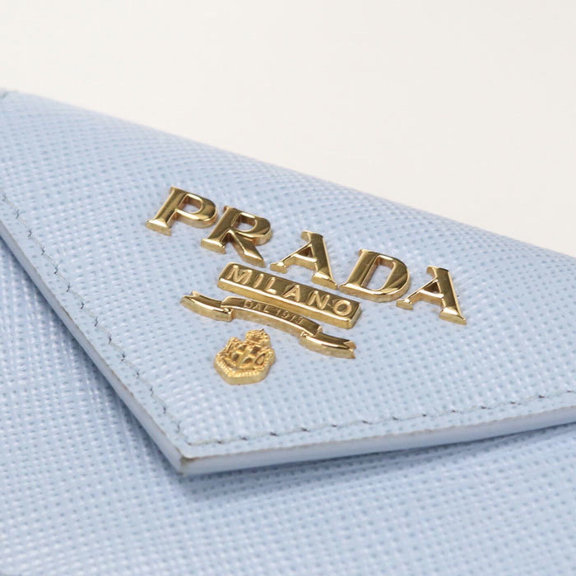 Prada Blue Leather Wallet (Tri-Fold) (Pre-Owned)