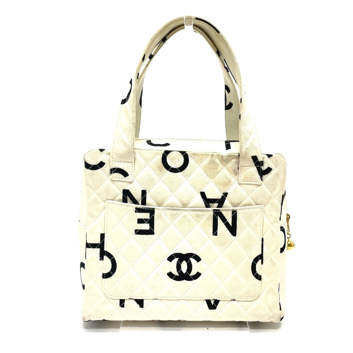 Chanel White Cotton Handbag (Pre-Owned)