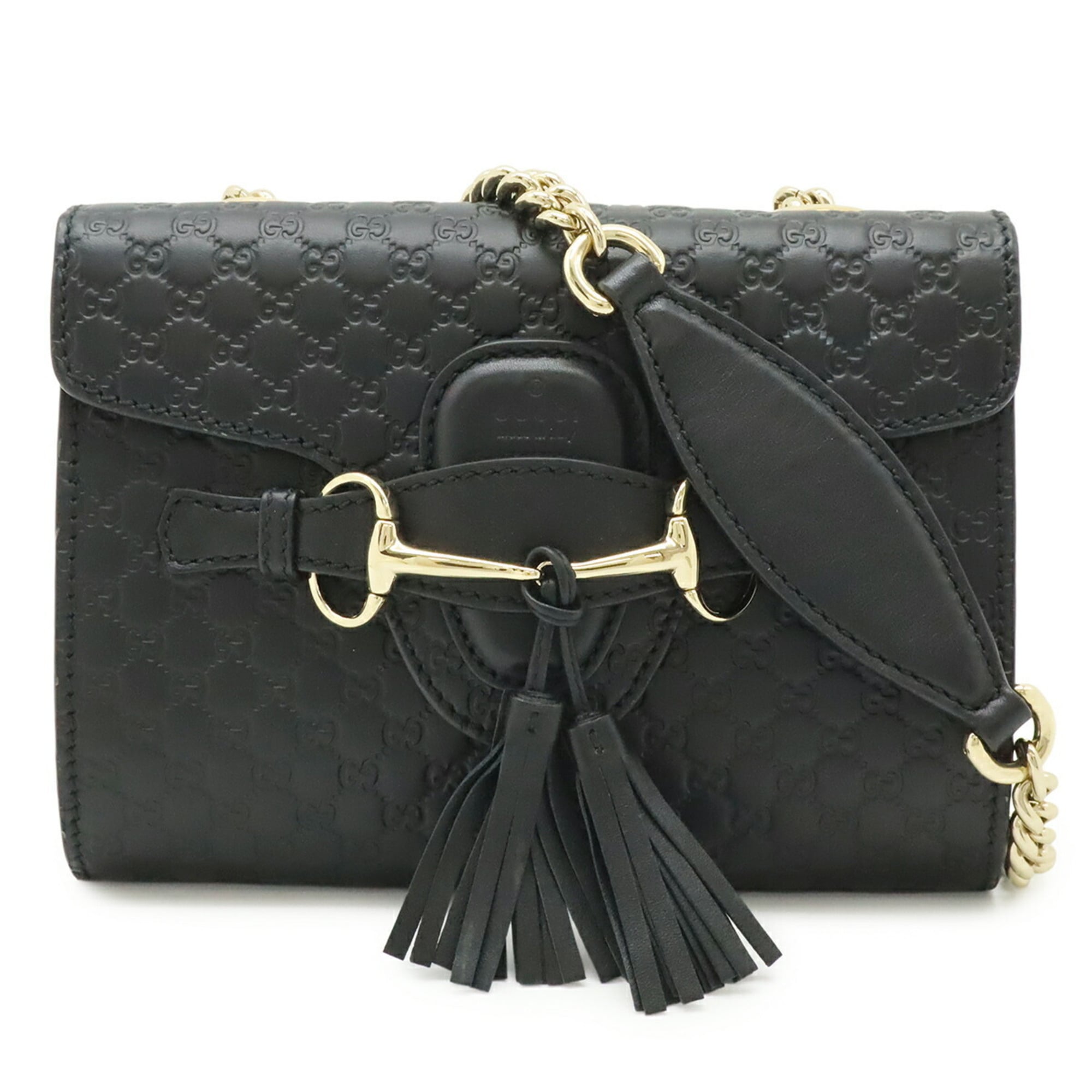 Gucci Black Leather Pochette Shoulder Bag (Pre-Owned)