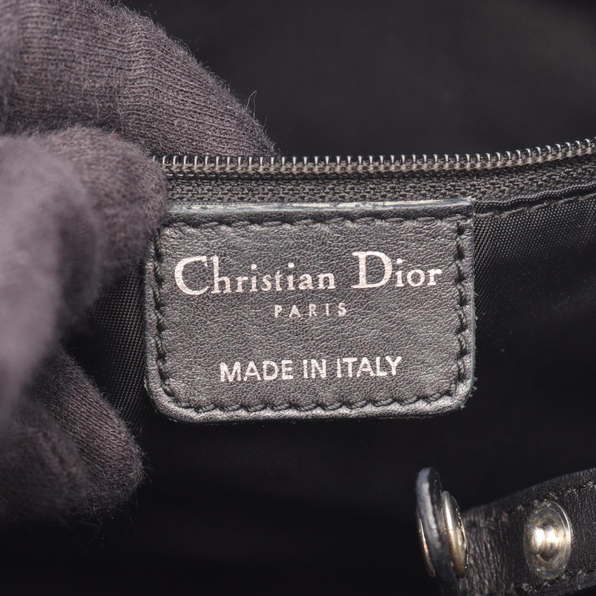 Christian Dior Black Nylon Leather Handbag Tote Bag (Pre-Owned)