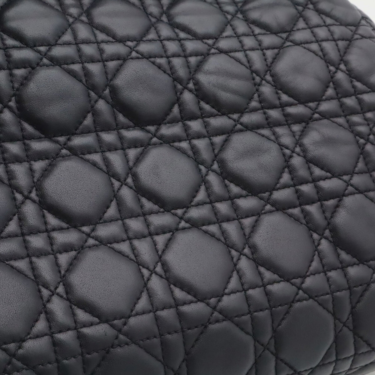 Christian Dior Black Leather Shoulder Bag Tote Bag (Pre-Owned)