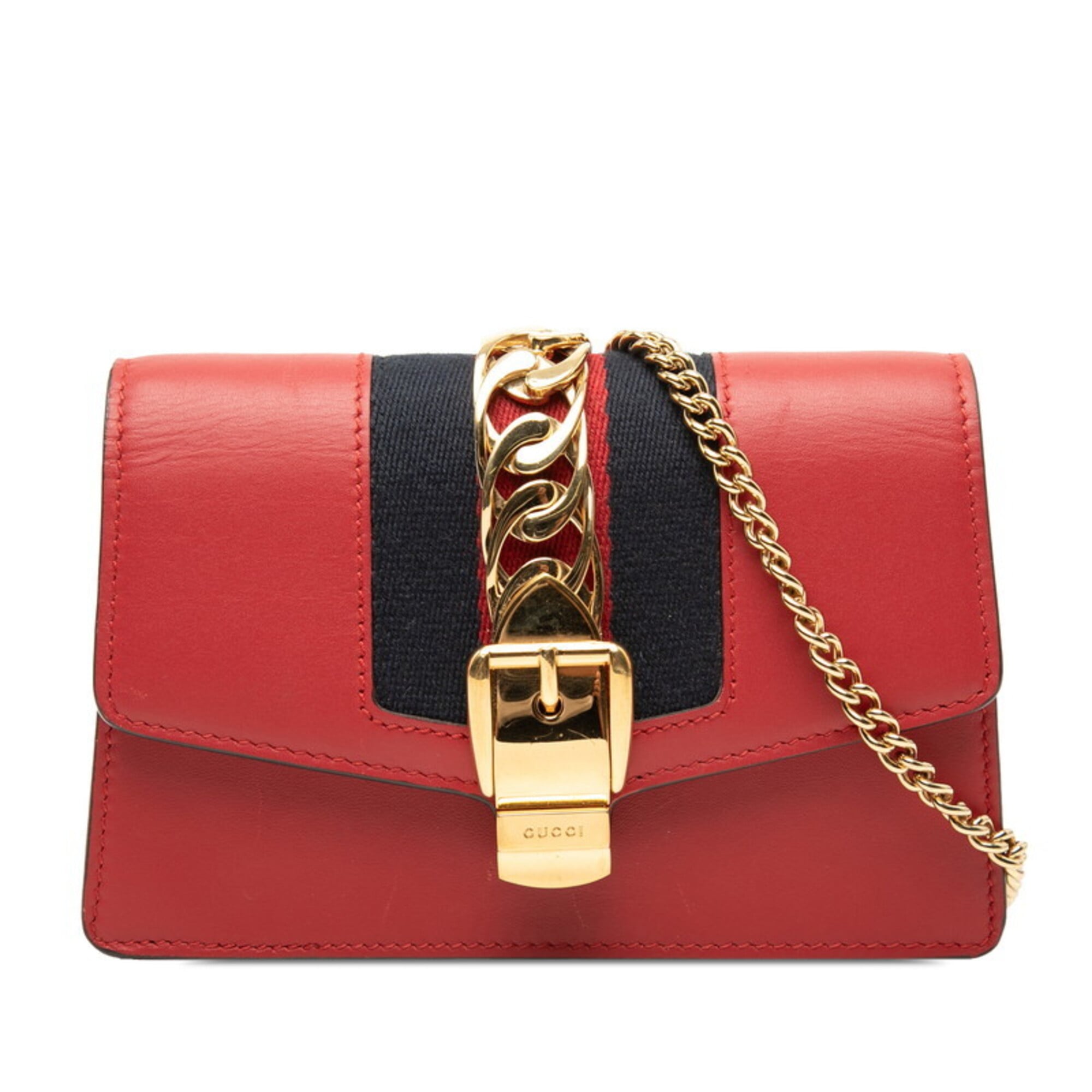 Gucci Multi-Color Red Color Leather Shoulder Bag (Pre-Owned)