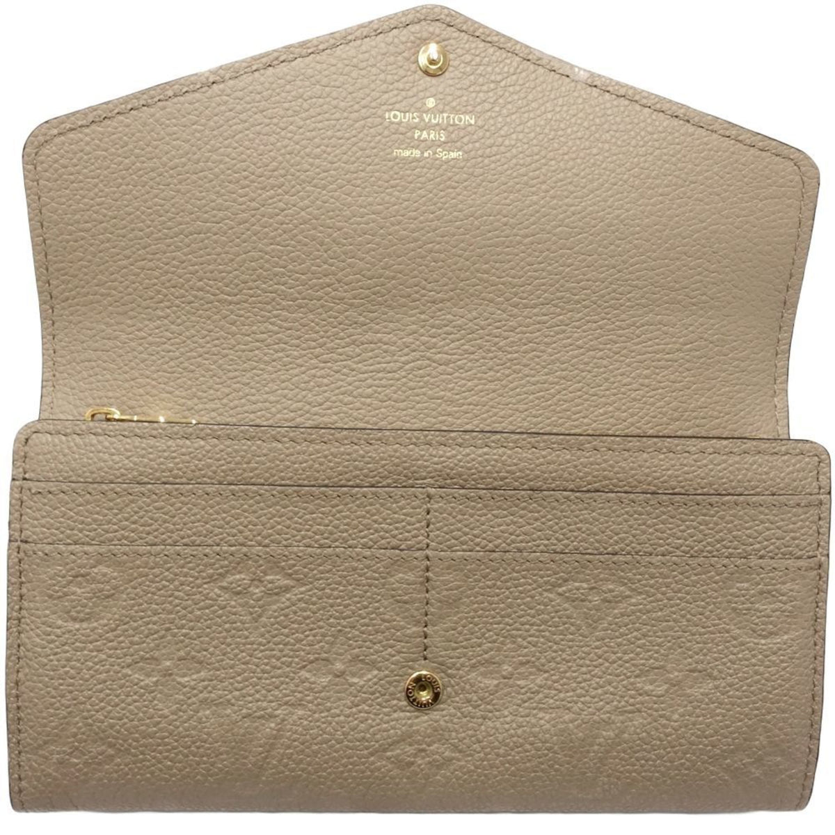 Louis Vuitton Tourterelle Leather Long Wallet (Bi-Fold) (Pre-Owned)