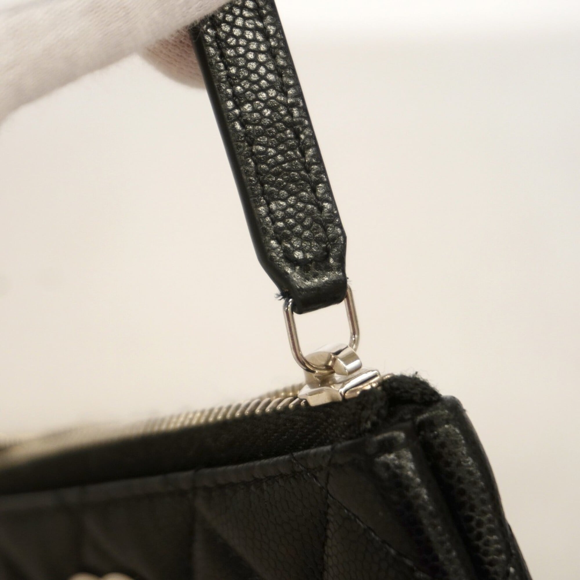 Chanel Black Grained Calfskin Coin Purse/Coin Case (Pre-Owned)