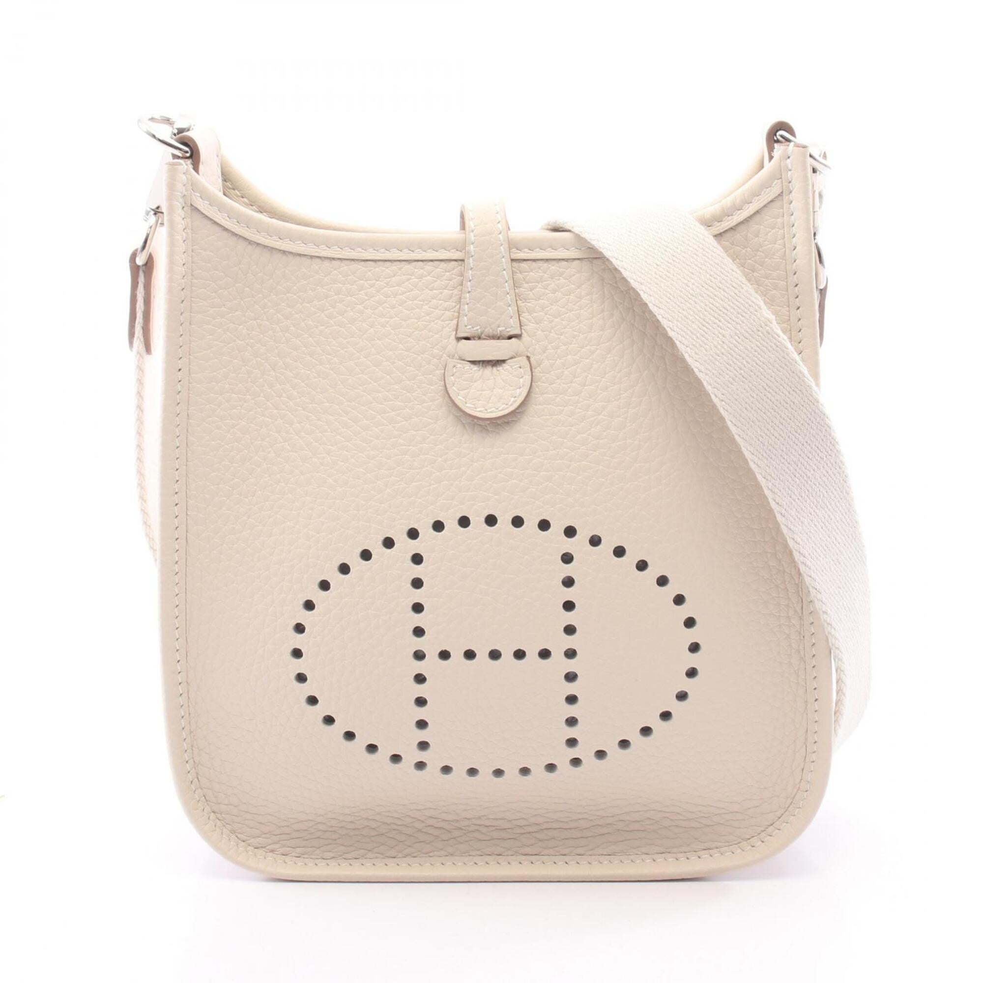 Hermes Cream Ivory Taurillon Clemence Leather Handbag Shoulder Bag (Pre-Owned)