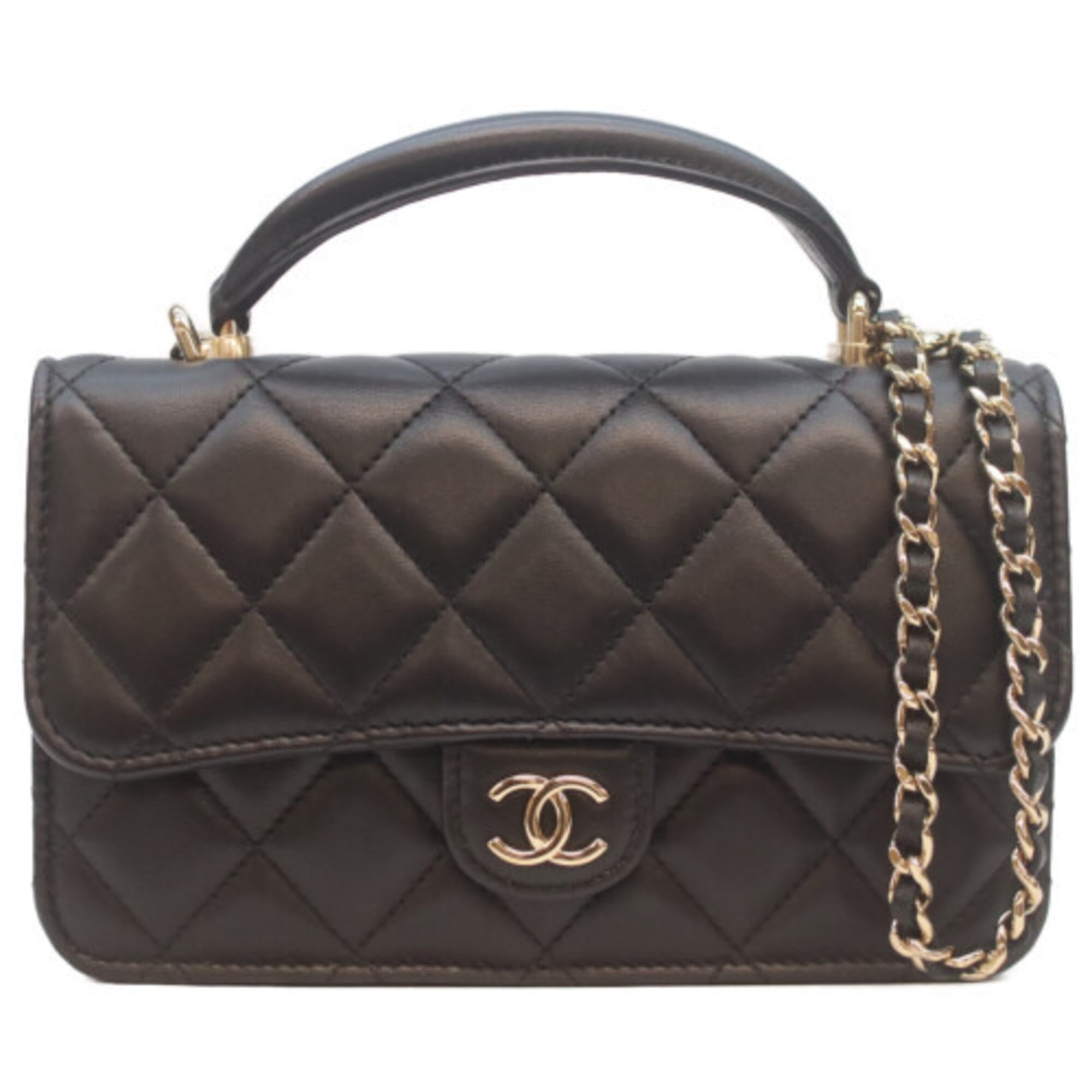 Chanel Black Leather Shoulder Bag (Pre-Owned)