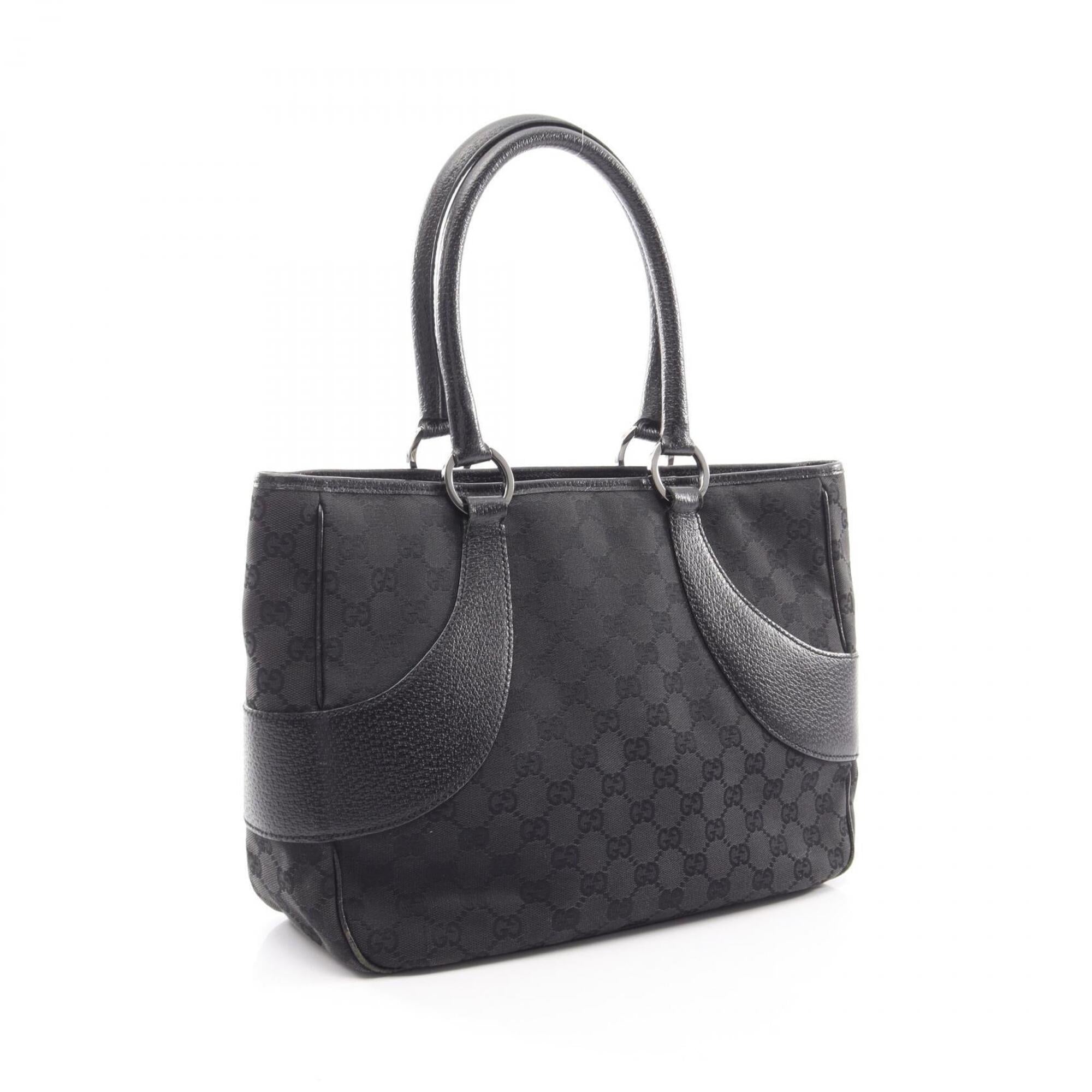 Gucci Black Canvas Leather Handbag (Pre-Owned)