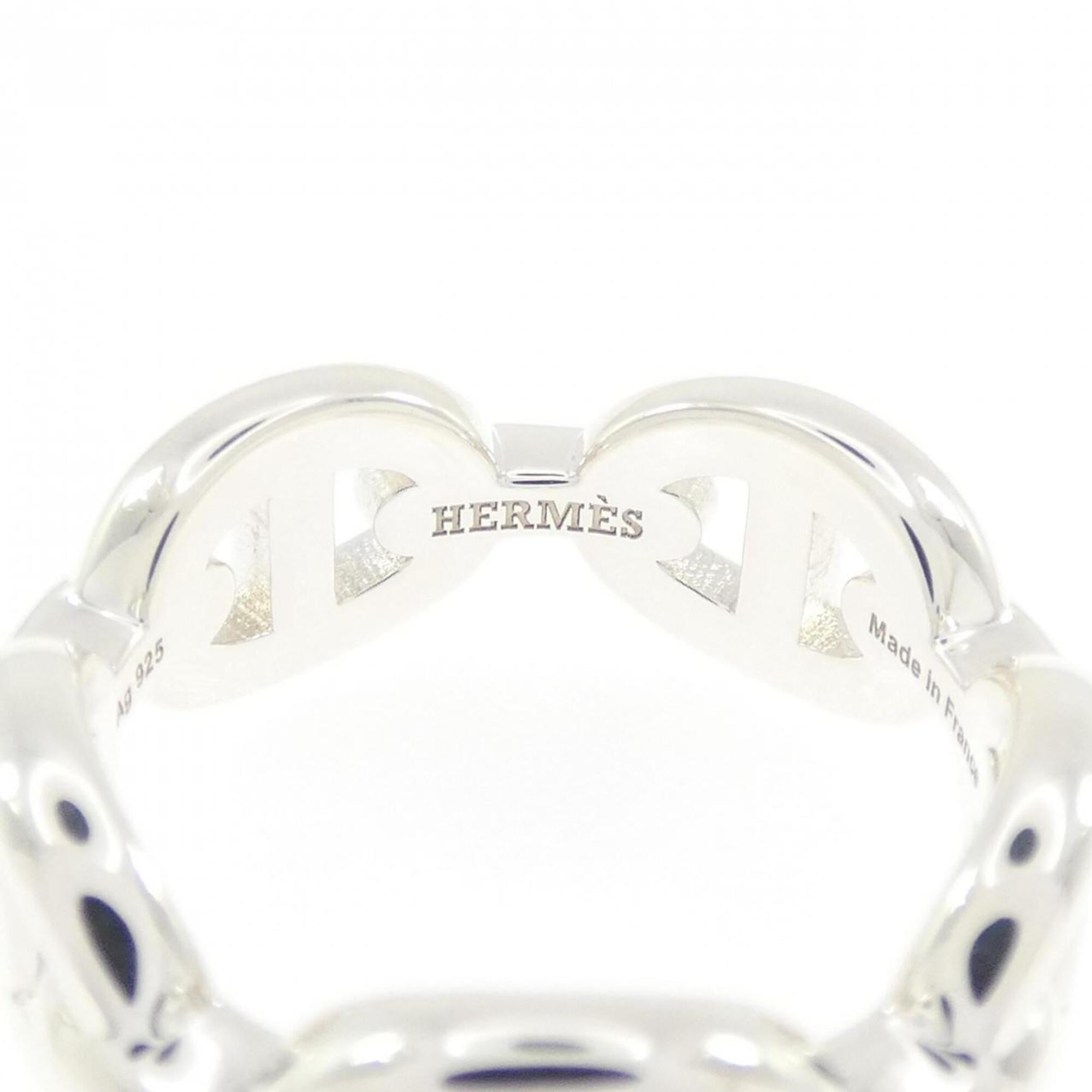 Hermes Silver Silver 925 Band Ring (Pre-Owned)