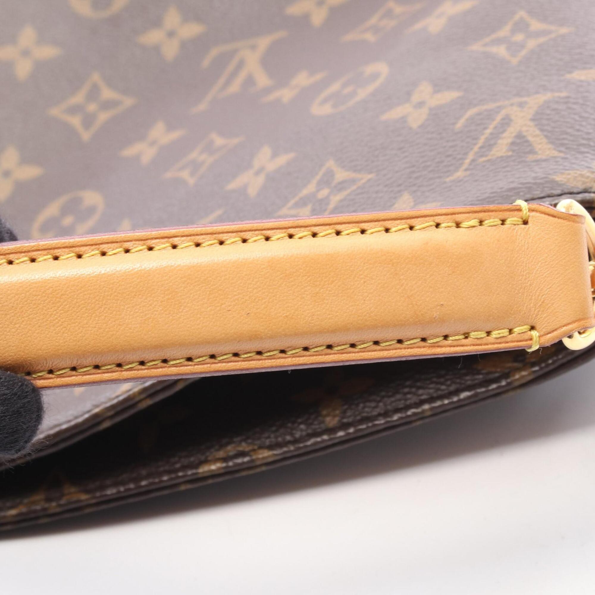 Louis Vuitton Brown Monogram Leather Handbag Shoulder Bag (Pre-Owned)