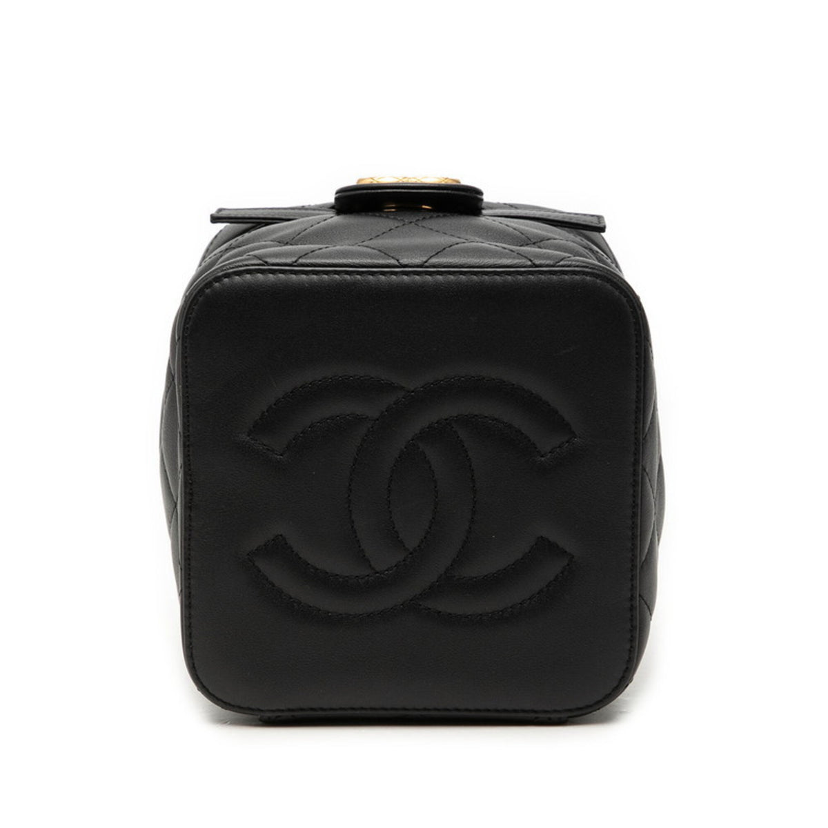 Chanel Black Leather Shoulder Bag Vanity Bag (Pre-Owned)