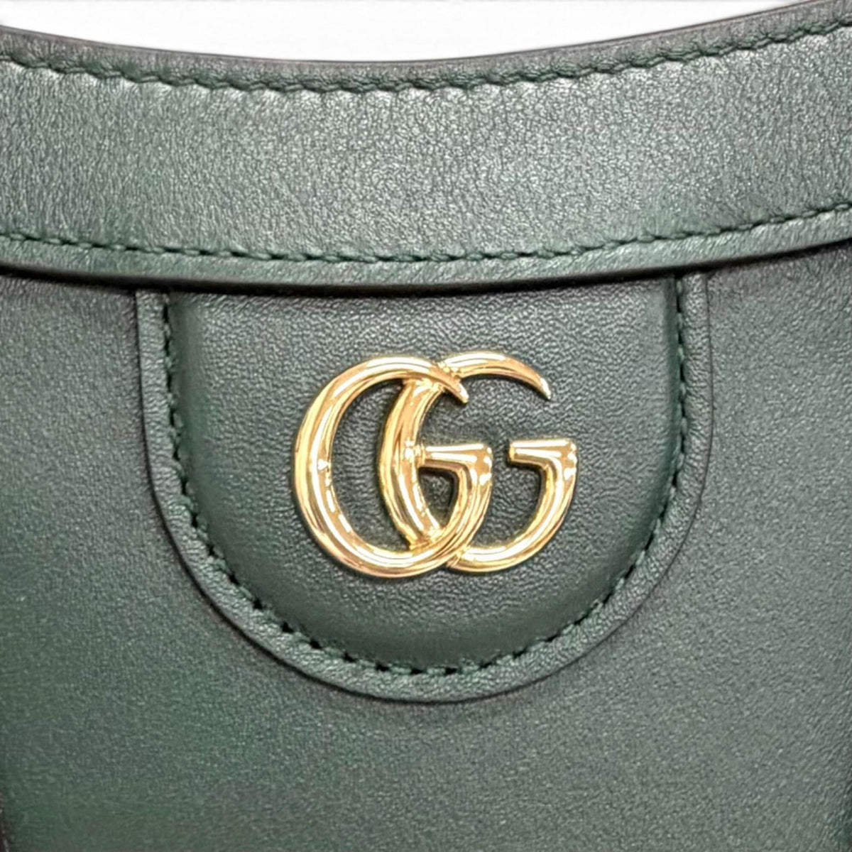 Gucci Dark Green Leather Handbag Shoulder Bag (Pre-Owned)
