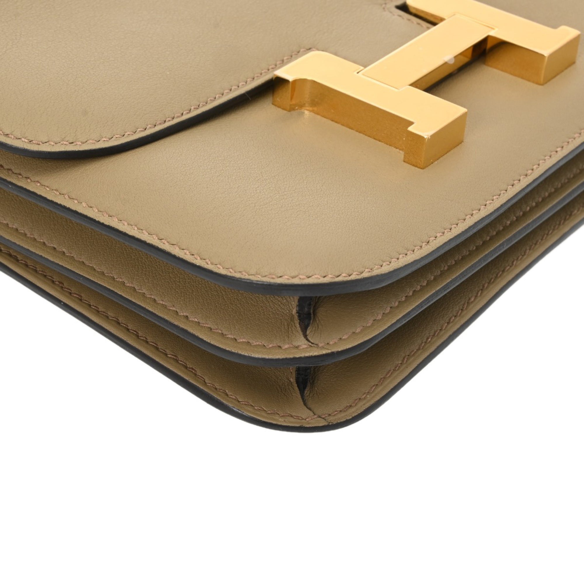 Hermes Beige Swift Leather Shoulder Bag (Pre-Owned)