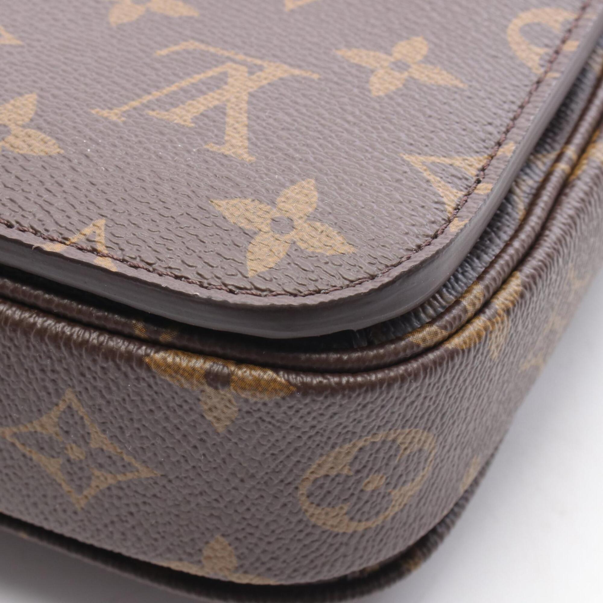Louis Vuitton Brown Multi-Color Coated Canvas Leather Handbag Pochette (Pre-Owned)