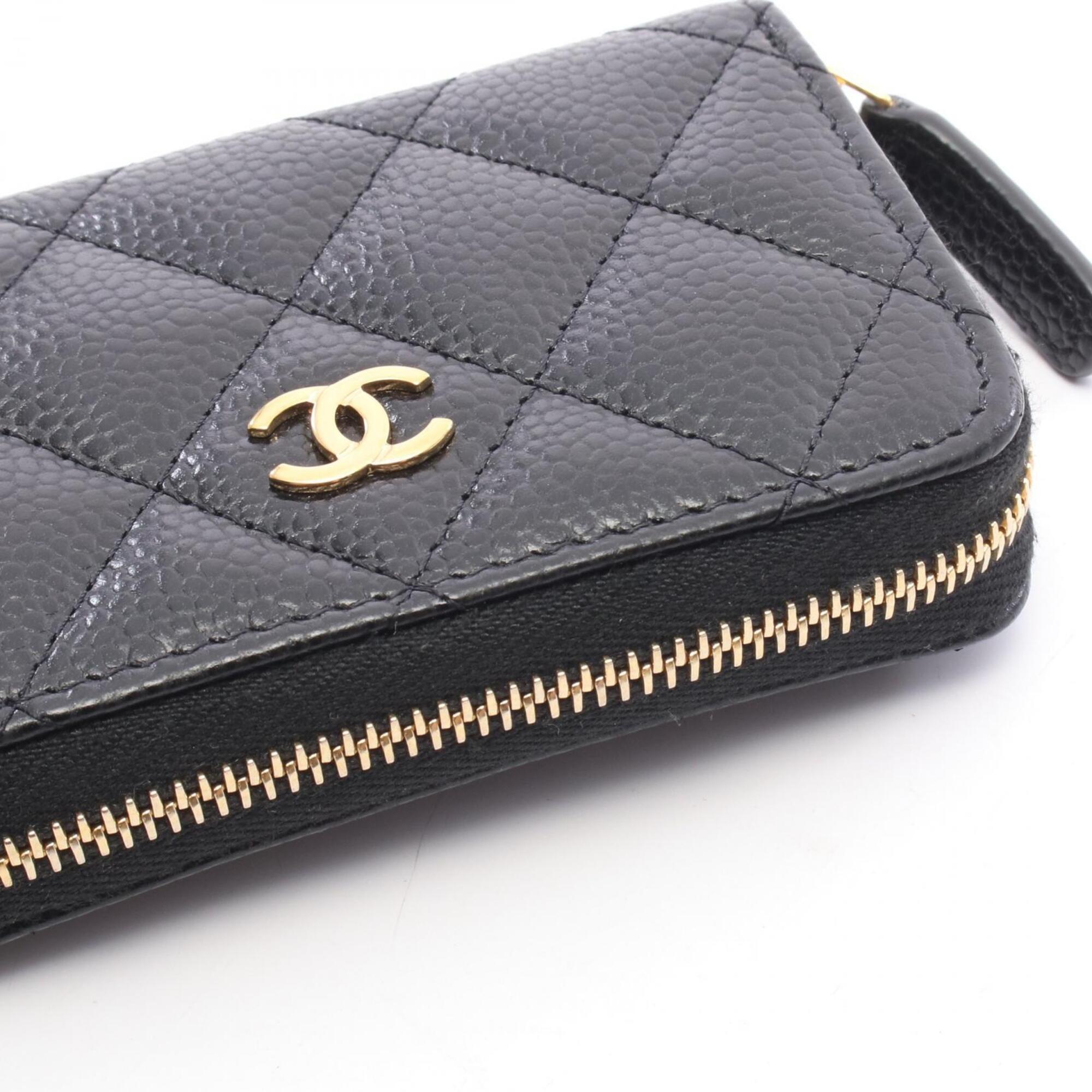 Chanel Black Grained Calfskin Coin Purse/Coin Case (Pre-Owned)