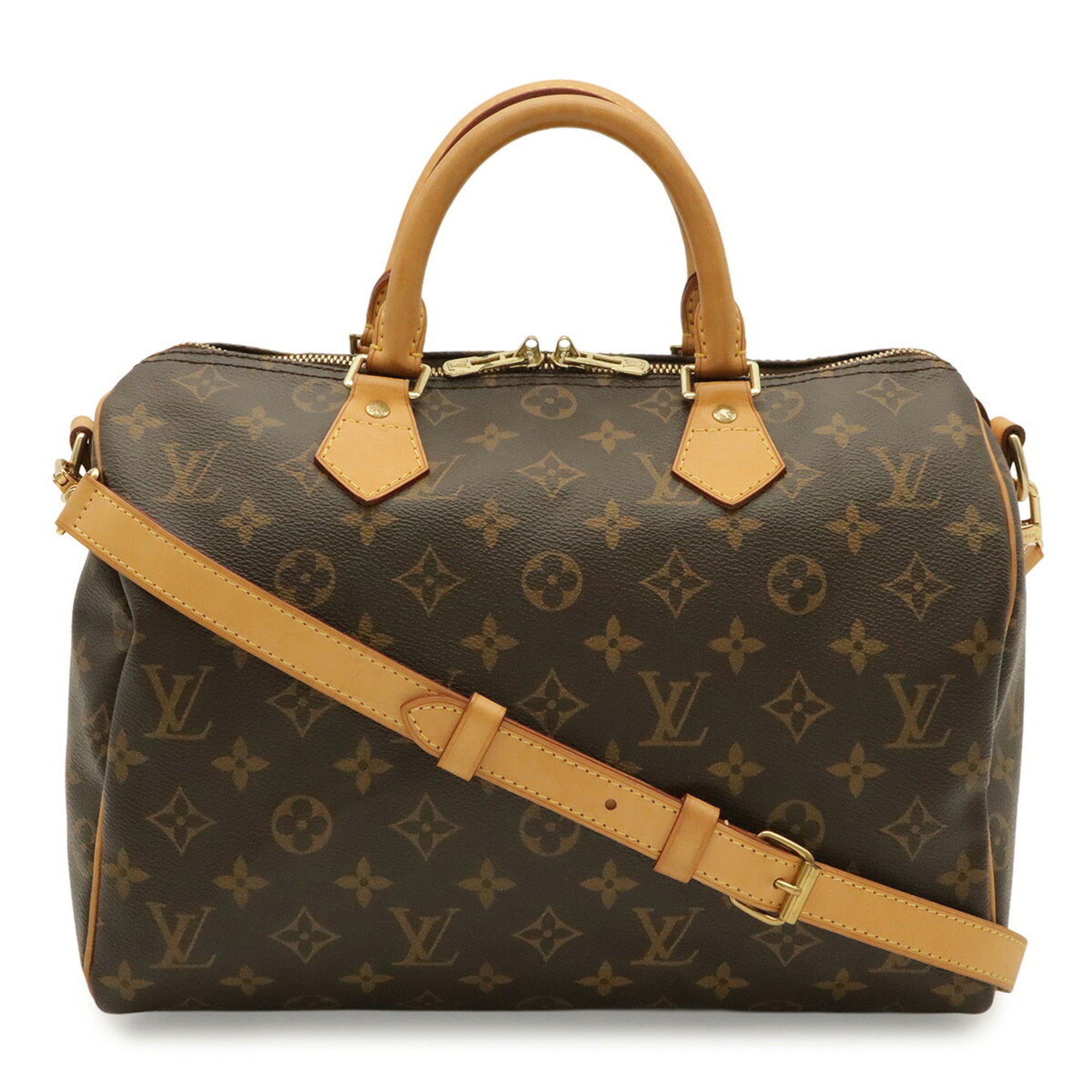 Louis Vuitton Brown Monogram White Monogram Boston Bag Handbag Shoulder Bag (Pre-Owned)
