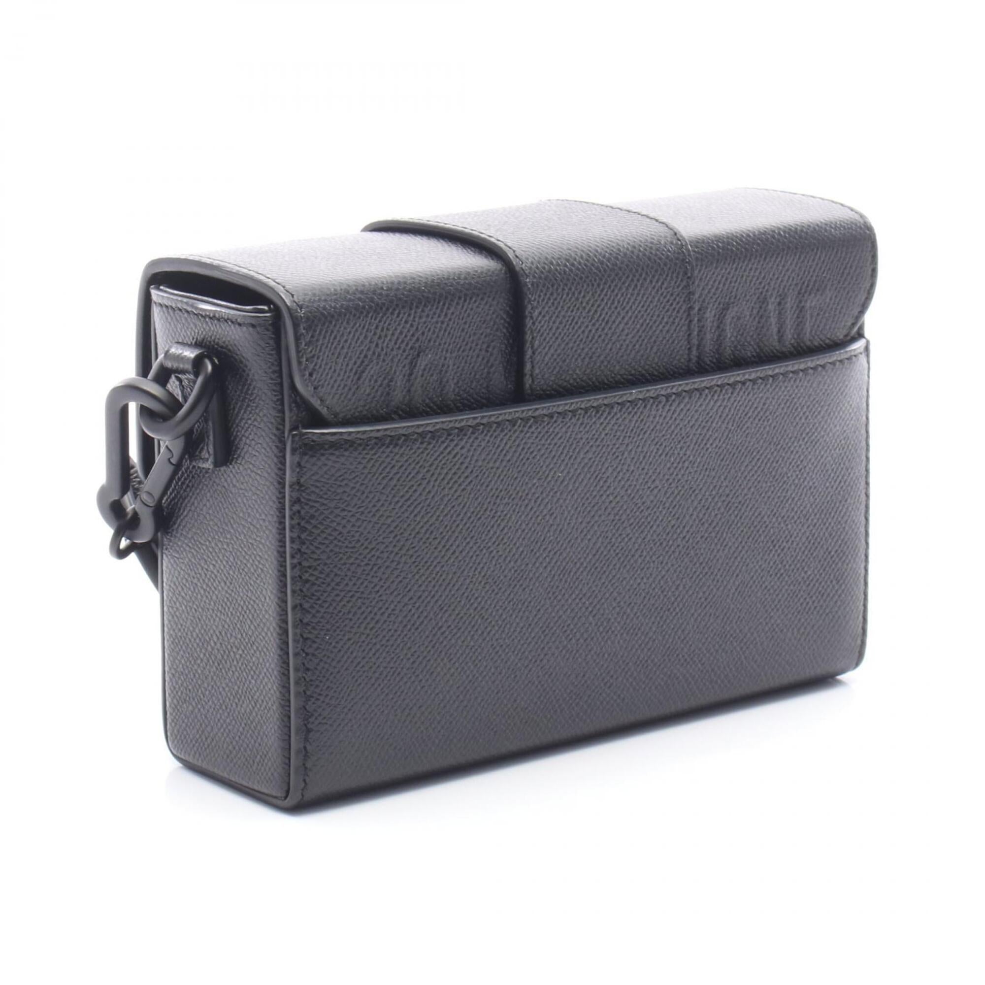 Christian Dior Black Leather Handbag Shoulder Bag (Pre-Owned)