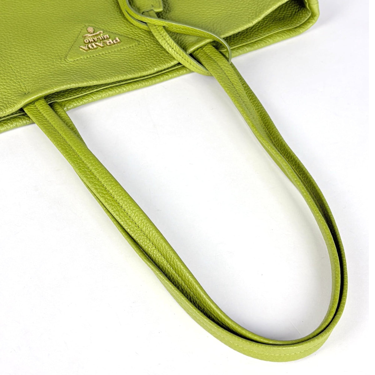 Prada Green Leather Tote Bag (Pre-Owned)