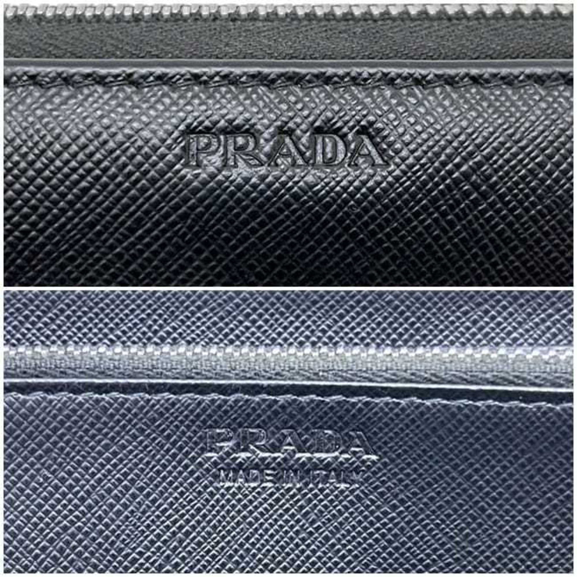 Prada Black Nero Saffiano Long Wallet (Bi-Fold) (Pre-Owned)