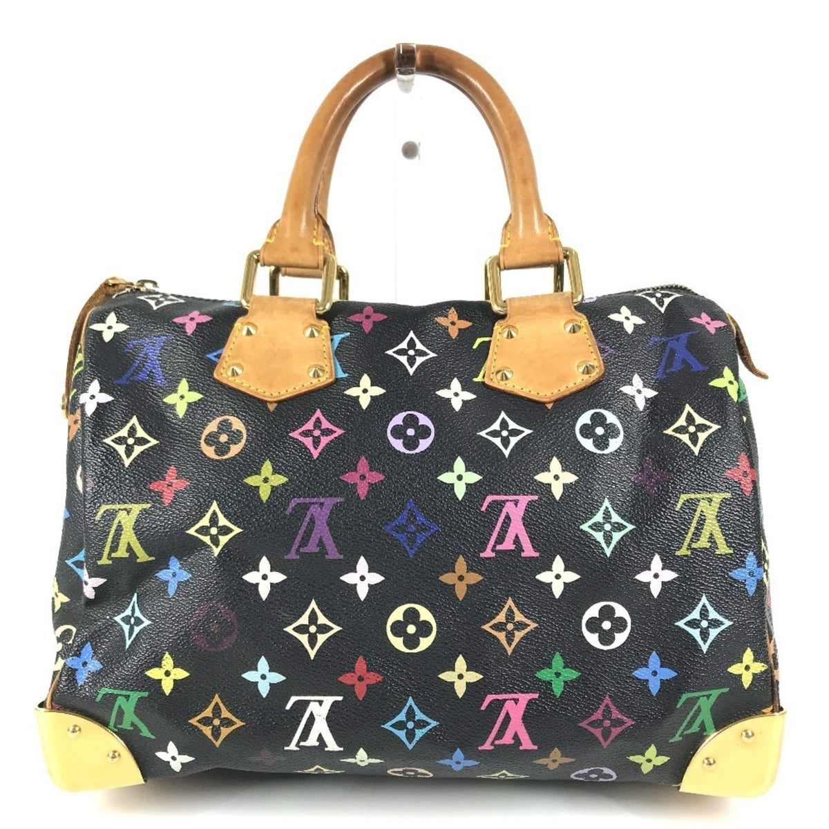 Louis Vuitton Black Noir Monogram Multicolore Canvas Boston Bag Handbag (Pre-Owned)