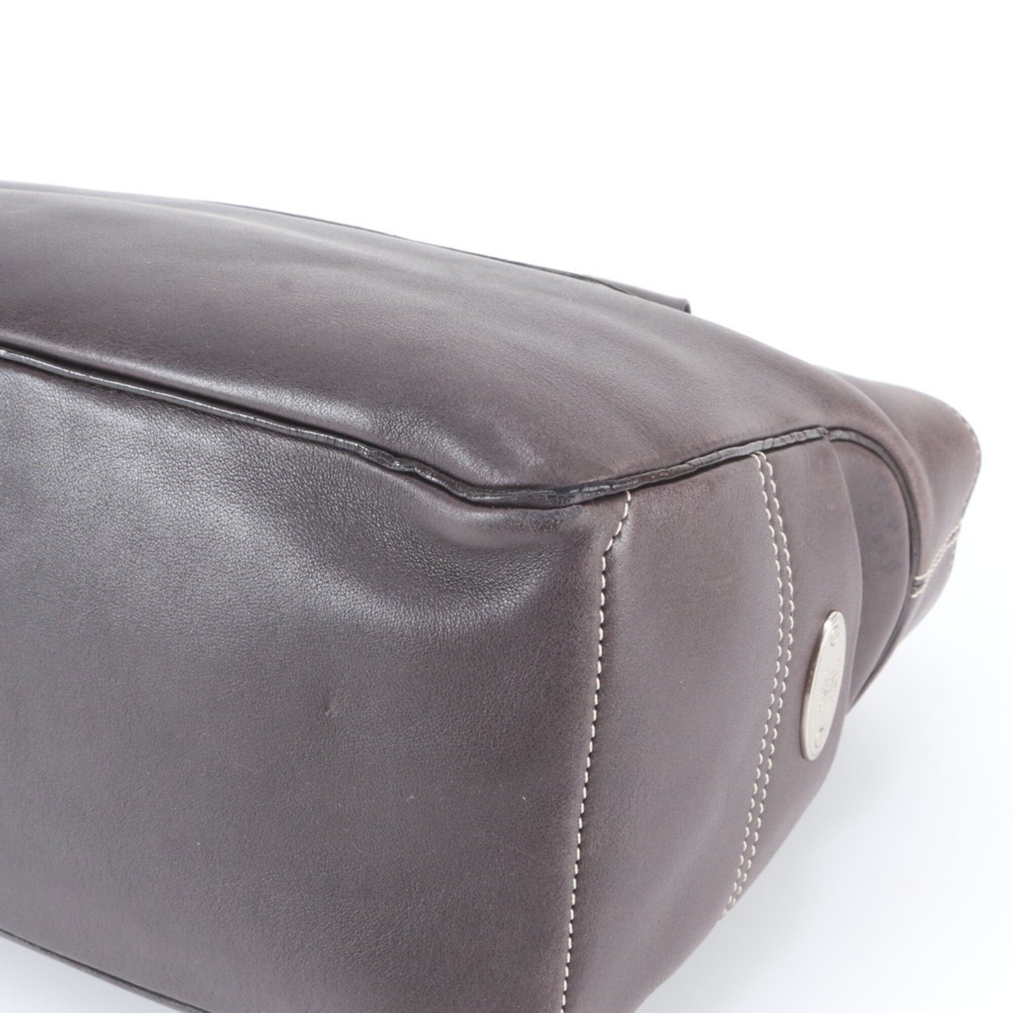 Celine Brown Leather Handbag Tote Bag (Pre-Owned)