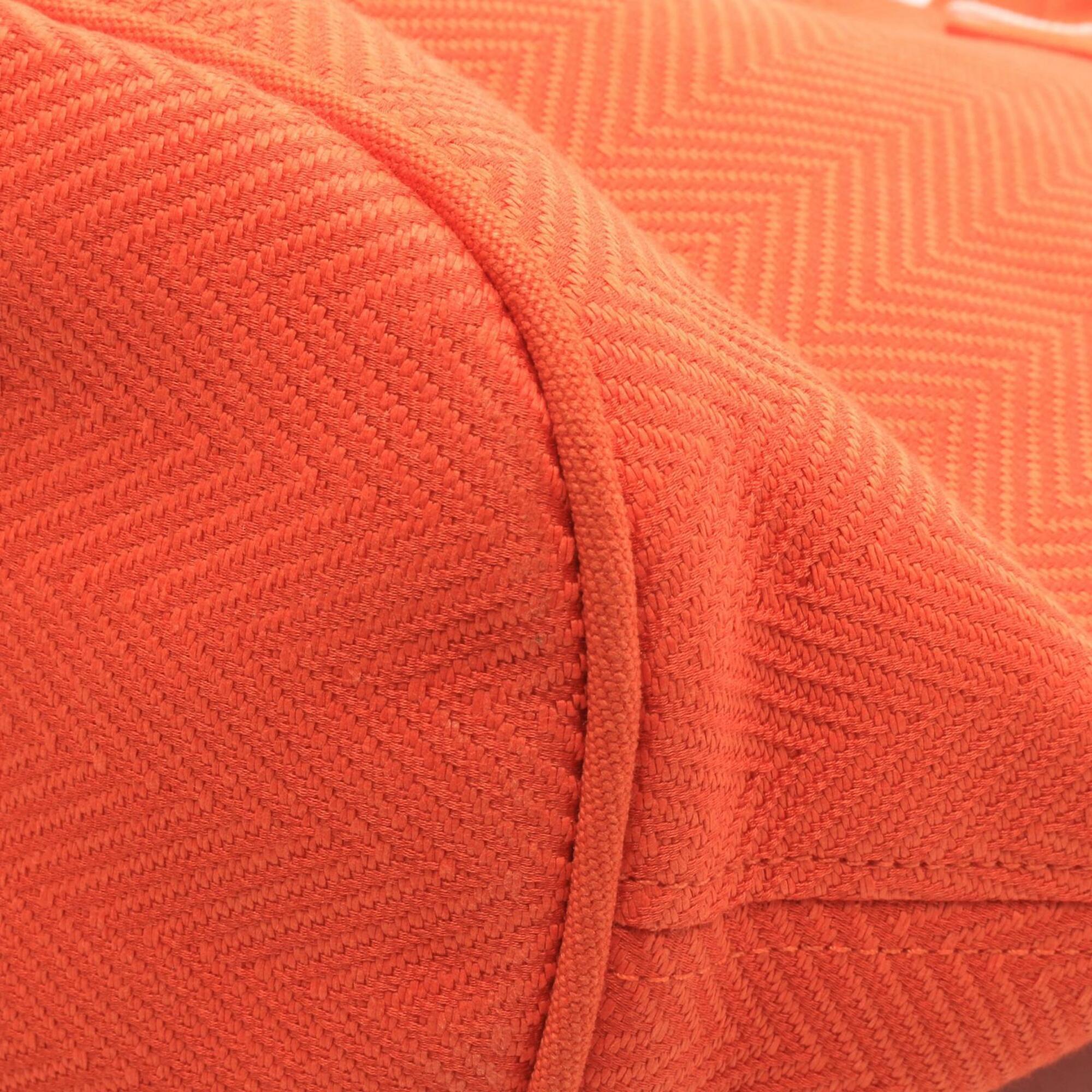 Hermes Orange Toile Chevron Handbag Tote Bag (Pre-Owned)