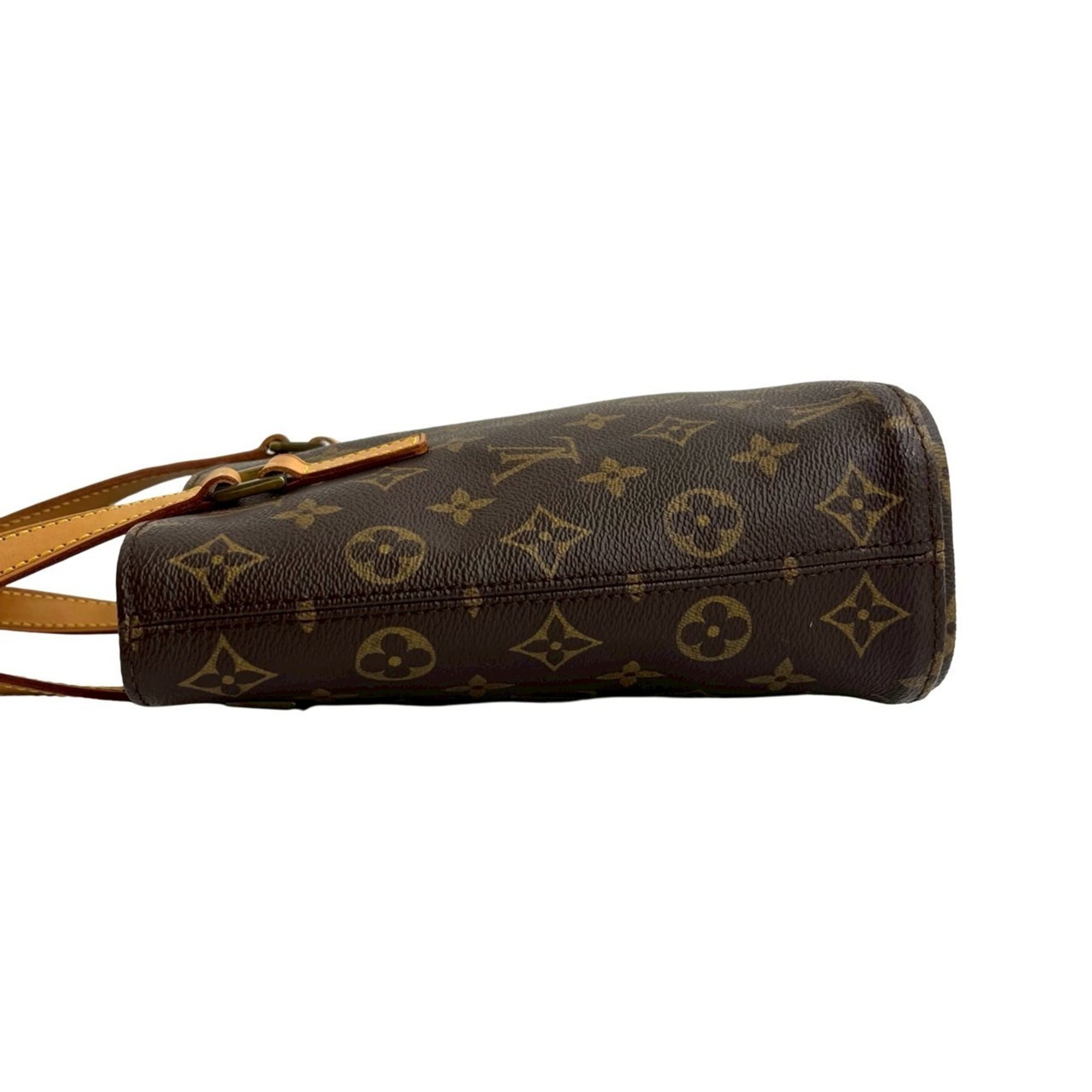 Louis Vuitton Brown Leather Pvc Handbag Tote Bag (Pre-Owned)