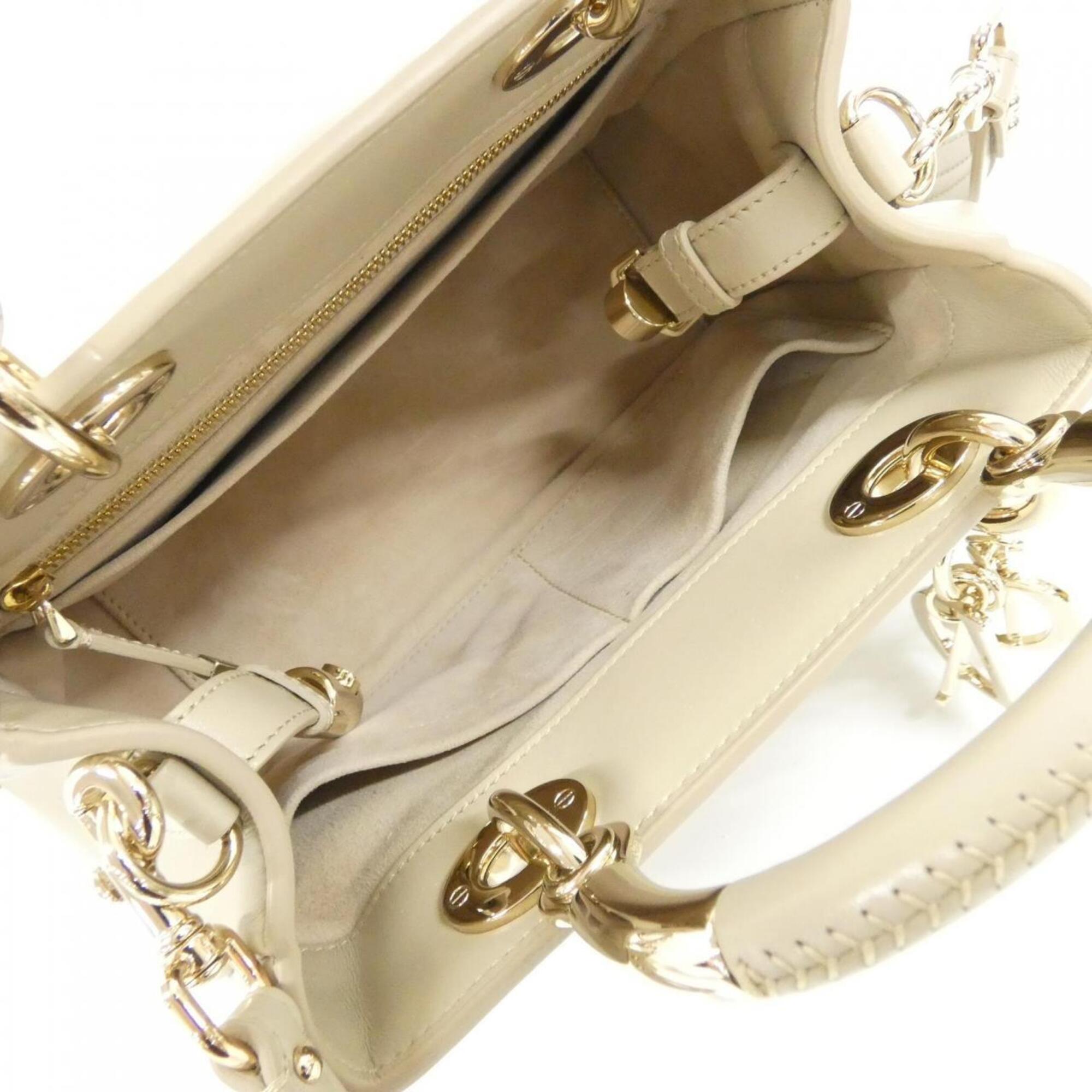 Christian Dior Beige Leather Handbag (Pre-Owned)