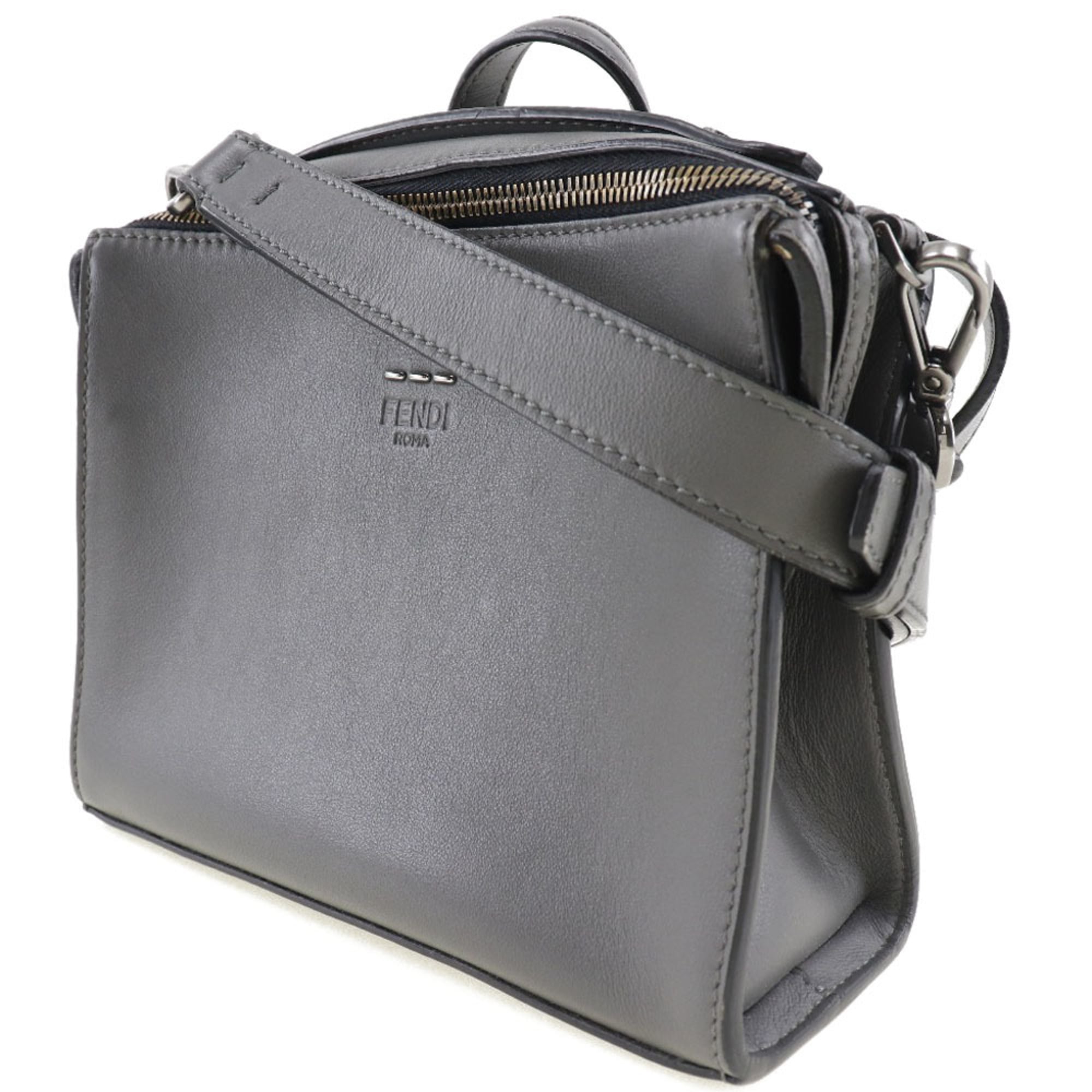 Fendi Gray Leather Handbag (Pre-Owned)