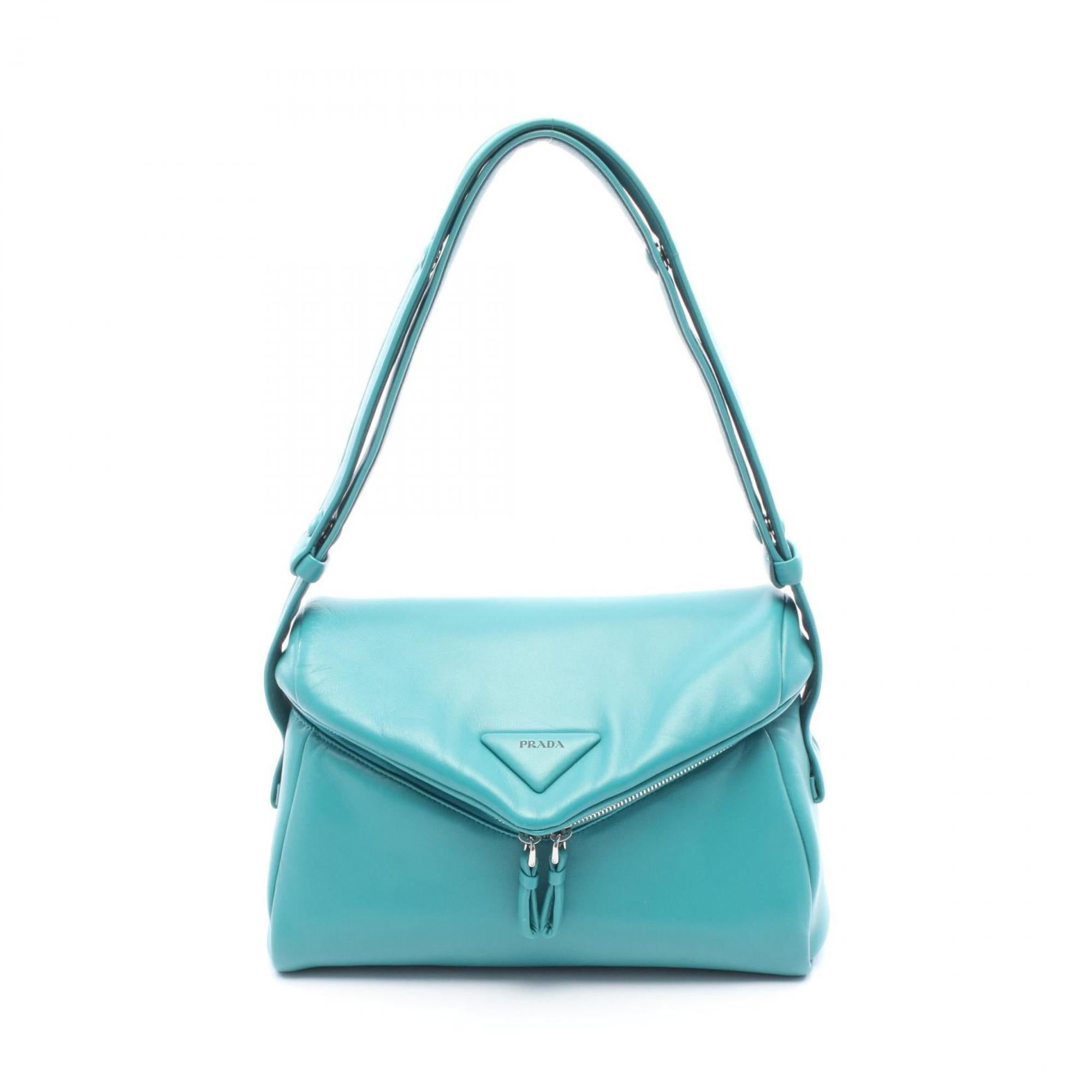 Prada Green Leather Shoulder Bag (Pre-Owned)