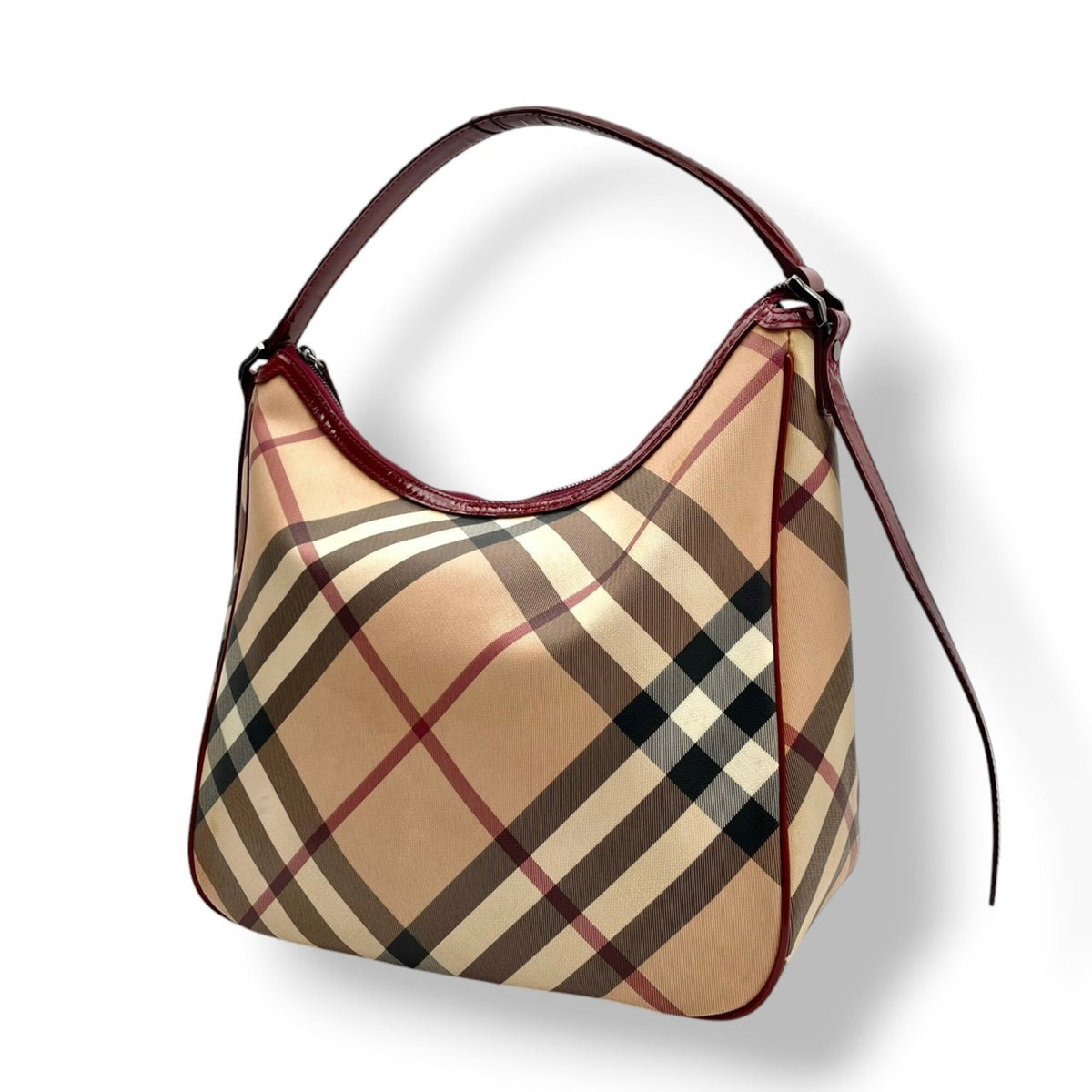 Burberry Beige Bordeaux Pvc Leather Shoulder Bag (Pre-Owned)