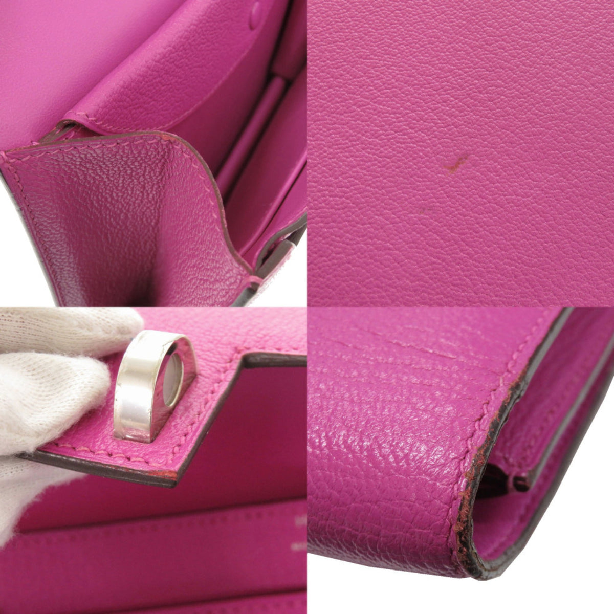 Hermes Rose Purple Chevre Leather Clutch Bag (Pre-Owned)