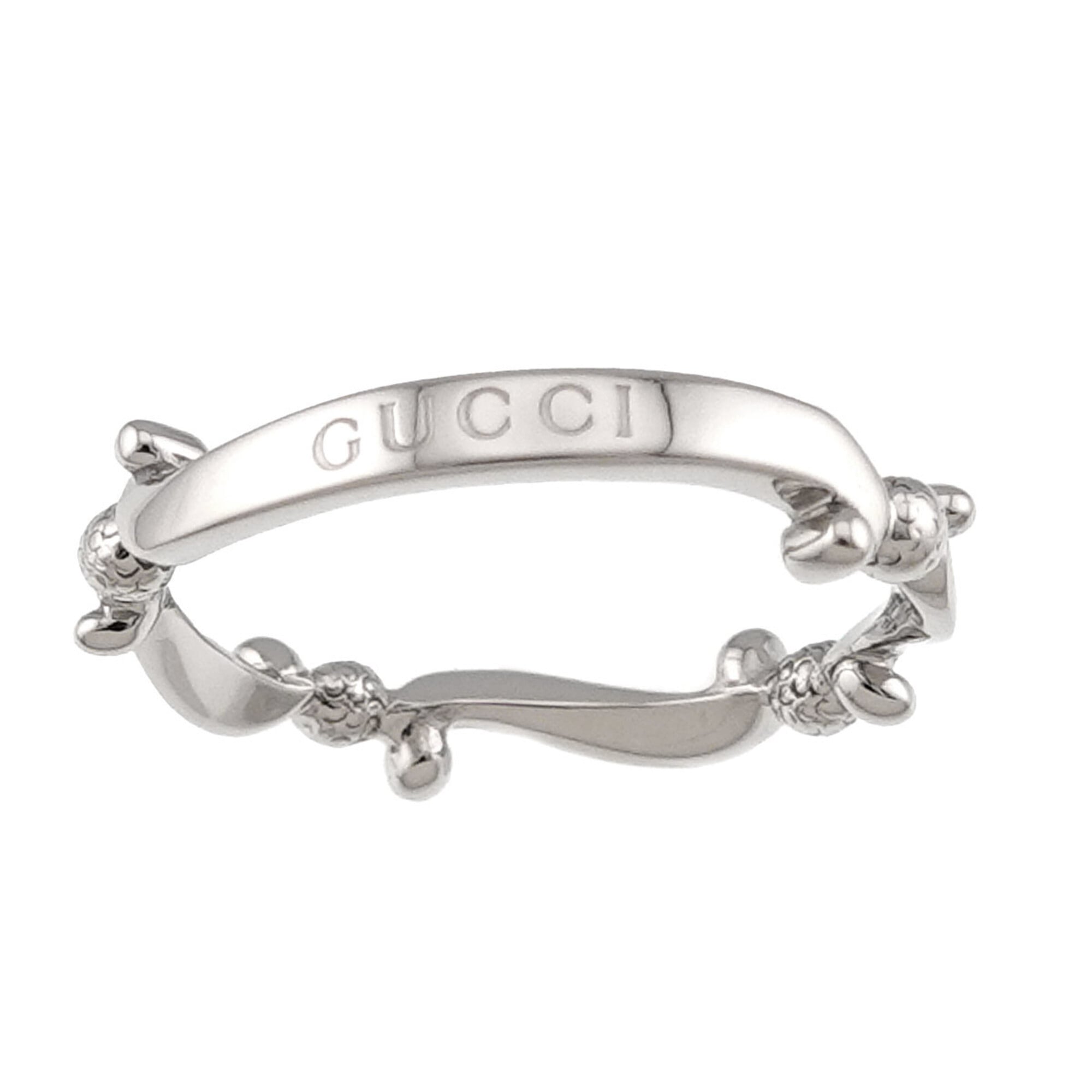 Gucci Platinum 950 Band Ring (Pre-Owned)