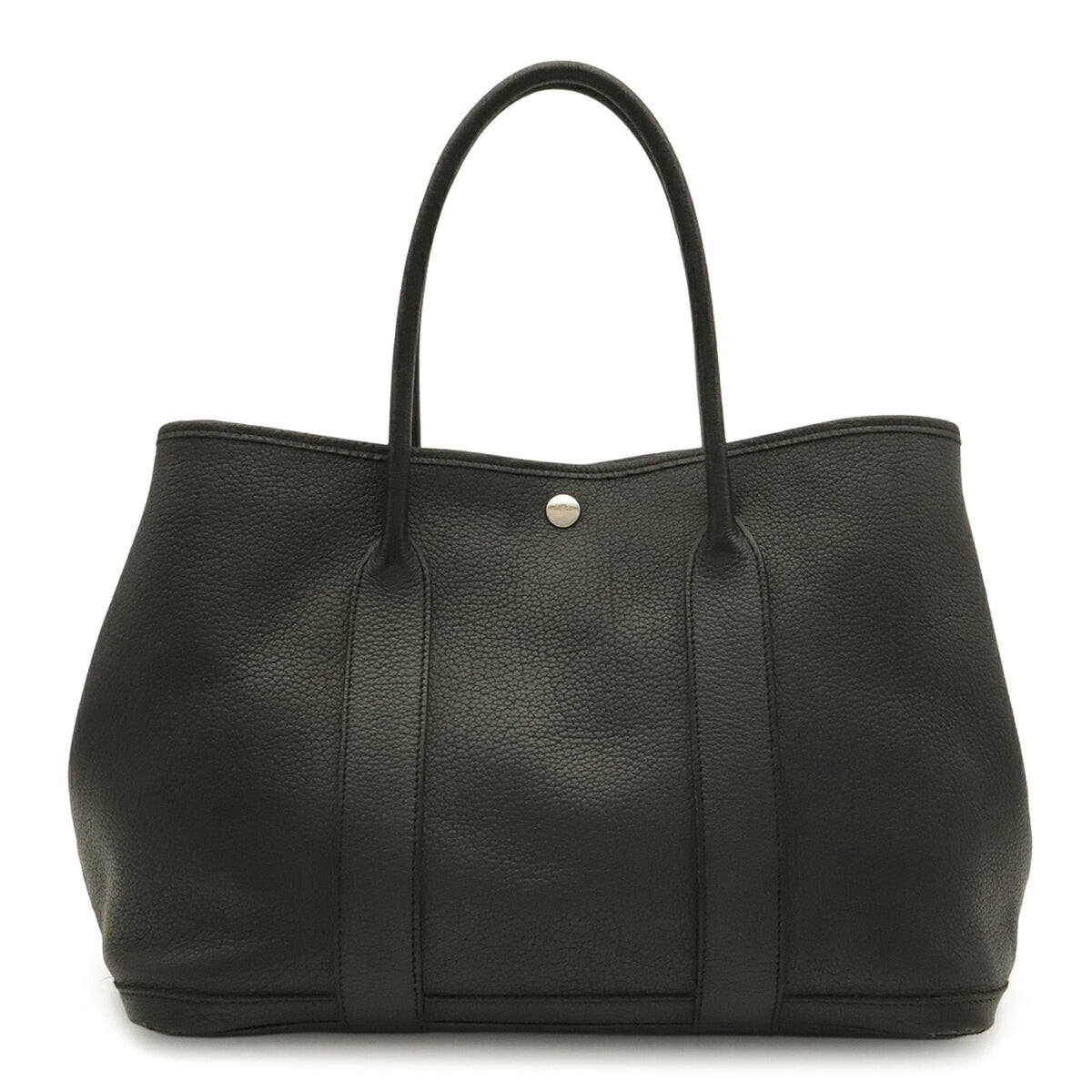 Hermes Garden Black Negonda Leather Handbag Tote Bag (Pre-Owned)