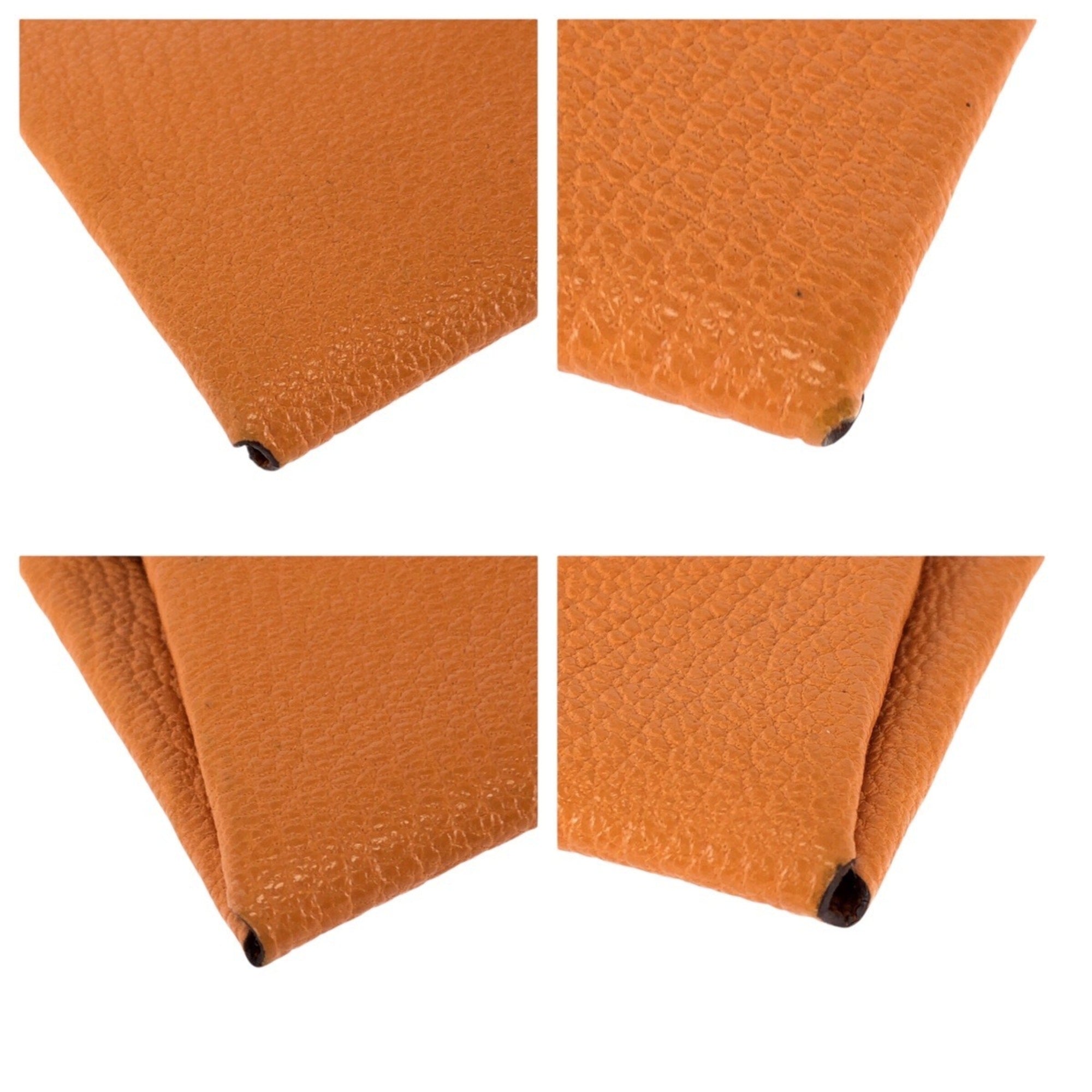 Hermes Feu Orange Chevre Leather Coin Purse/Coin Case (Pre-Owned)
