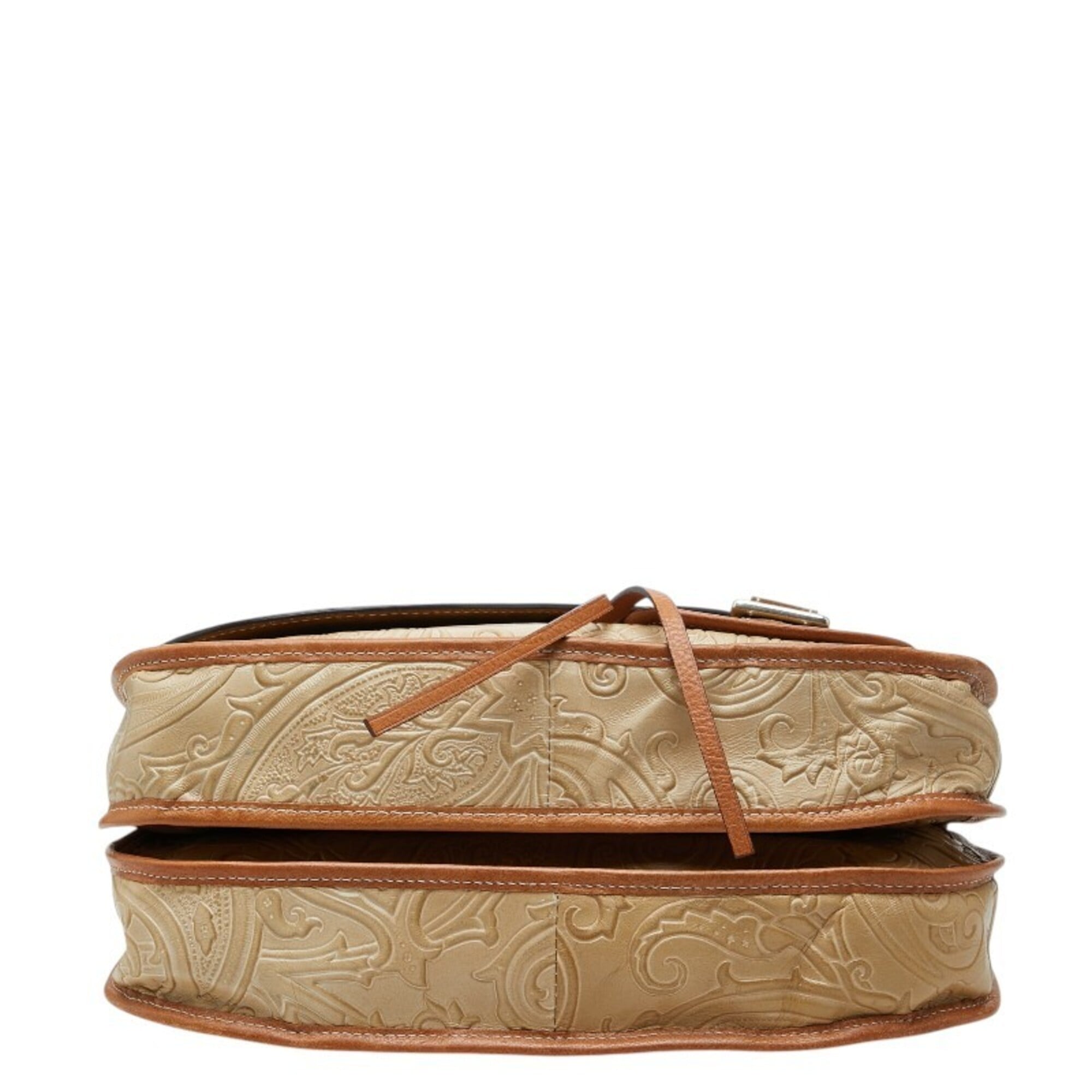 Etro Beige Multi-Color Leather Shoulder Bag (Pre-Owned)