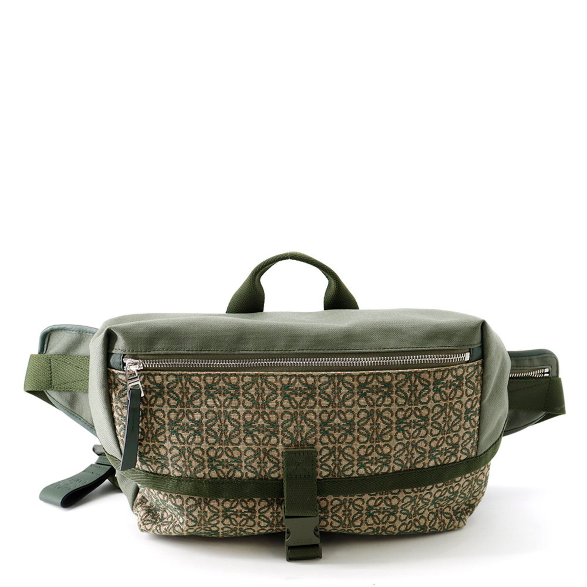 Loewe Green Khaki Canvas Handbag Sling Bag (Pre-Owned)