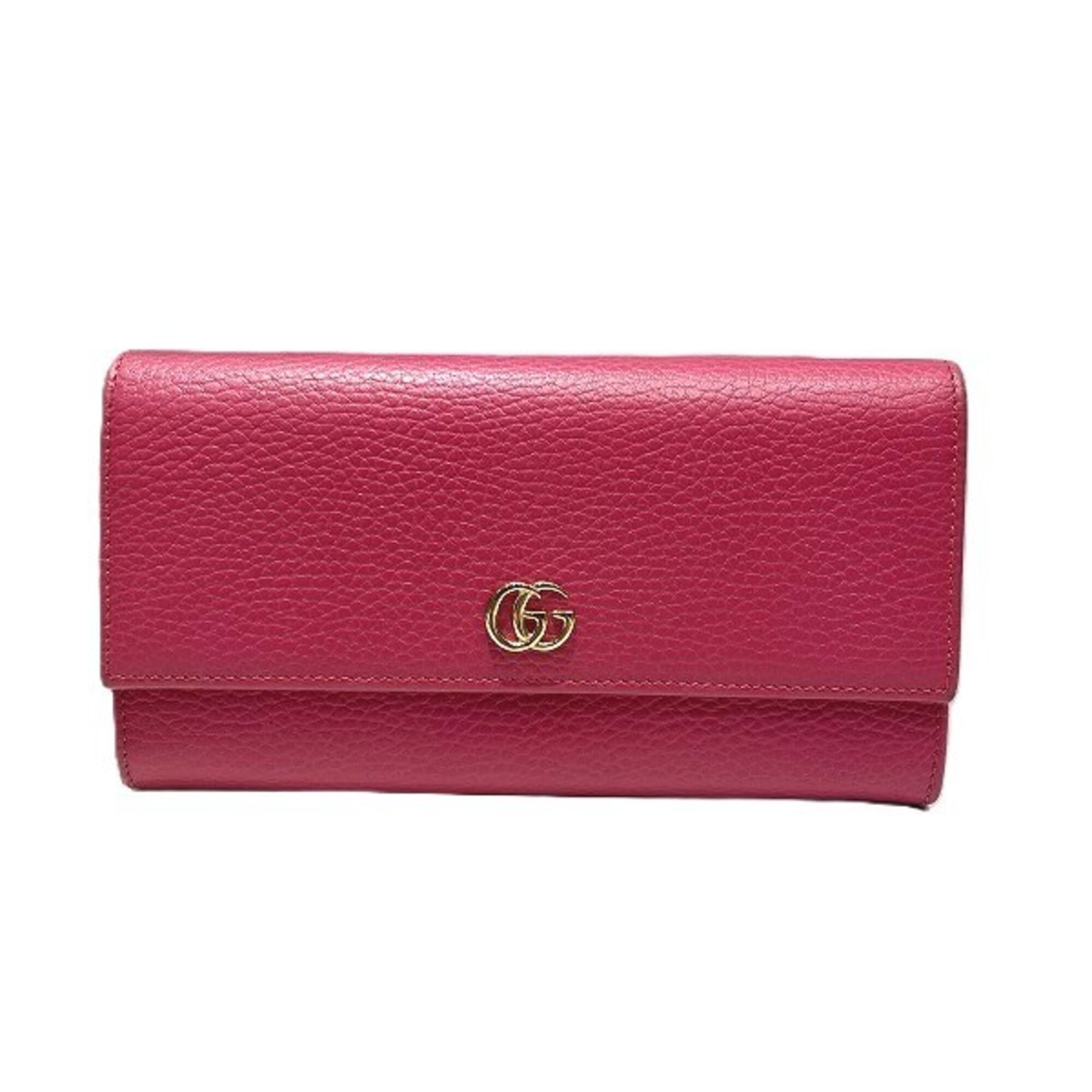 Gucci Pink Leather Long Wallet (Bi-Fold) (Pre-Owned)