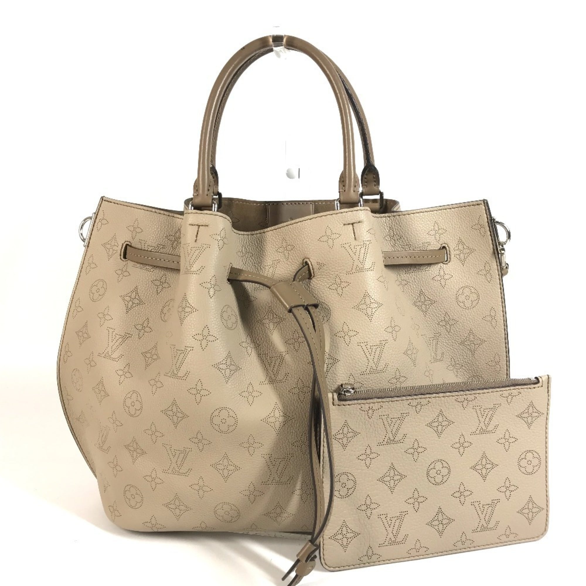 Louis Vuitton Beige Galle Mahina Leather Handbag Pouch Tote Bag (Pre-Owned)
