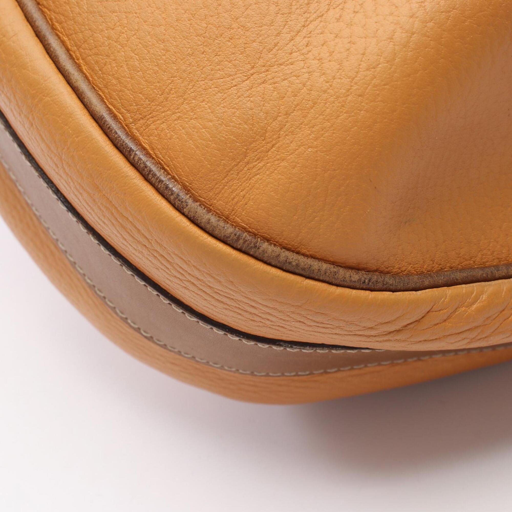 Loewe Brown Orange Leather Handbag Shoulder Bag (Pre-Owned)